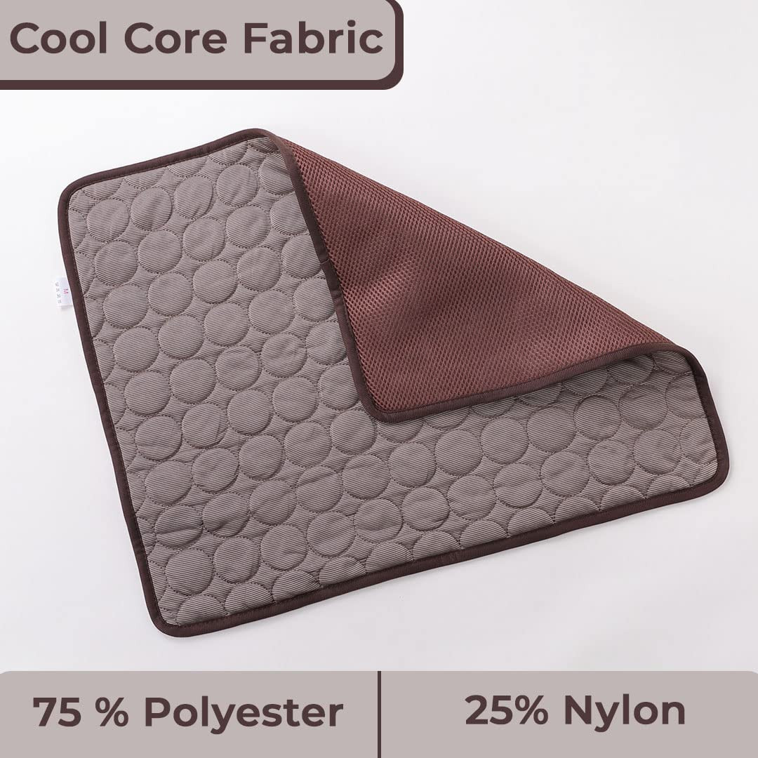 Kuber Industries Rectangular Dog & Cat Bed|Premium Cool Ice Silk with Polyester with Bottom Mesh|Multi-Utility Self-Cooling Pad for Dog & Cat|Light-Weight & Durable Dog Bed|ZQCJ001C-XS|Coffee