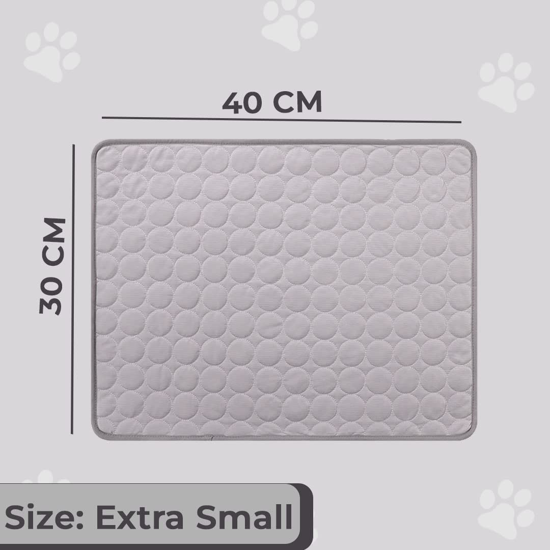 Kuber Industries Rectangular Dog & Cat Bed|Premium Cool Ice Silk with Polyester with Bottom Mesh|Multi-Utility Self-Cooling Pad for Dog & Cat|Light-Weight & Durable Dog Bed|ZQCJ001DG-XS|Dark Grey