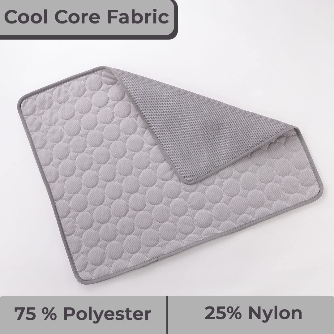 Kuber Industries Rectangular Dog & Cat Bed|Premium Cool Ice Silk with Polyester with Bottom Mesh|Multi-Utility Self-Cooling Pad for Dog & Cat|Light-Weight & Durable Dog Bed|ZQCJ001DG-XS|Dark Grey