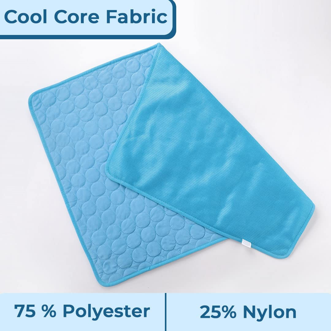 Kuber Industries Rectangular Dog & Cat Bed|Premium Cool Ice Silk with Polyester with Bottom Mesh|Multi-Utility Self-Cooling Pad for Dog & Cat|Light-Weight & Durable Dog Bed|ZQCJ001B-S|Blue