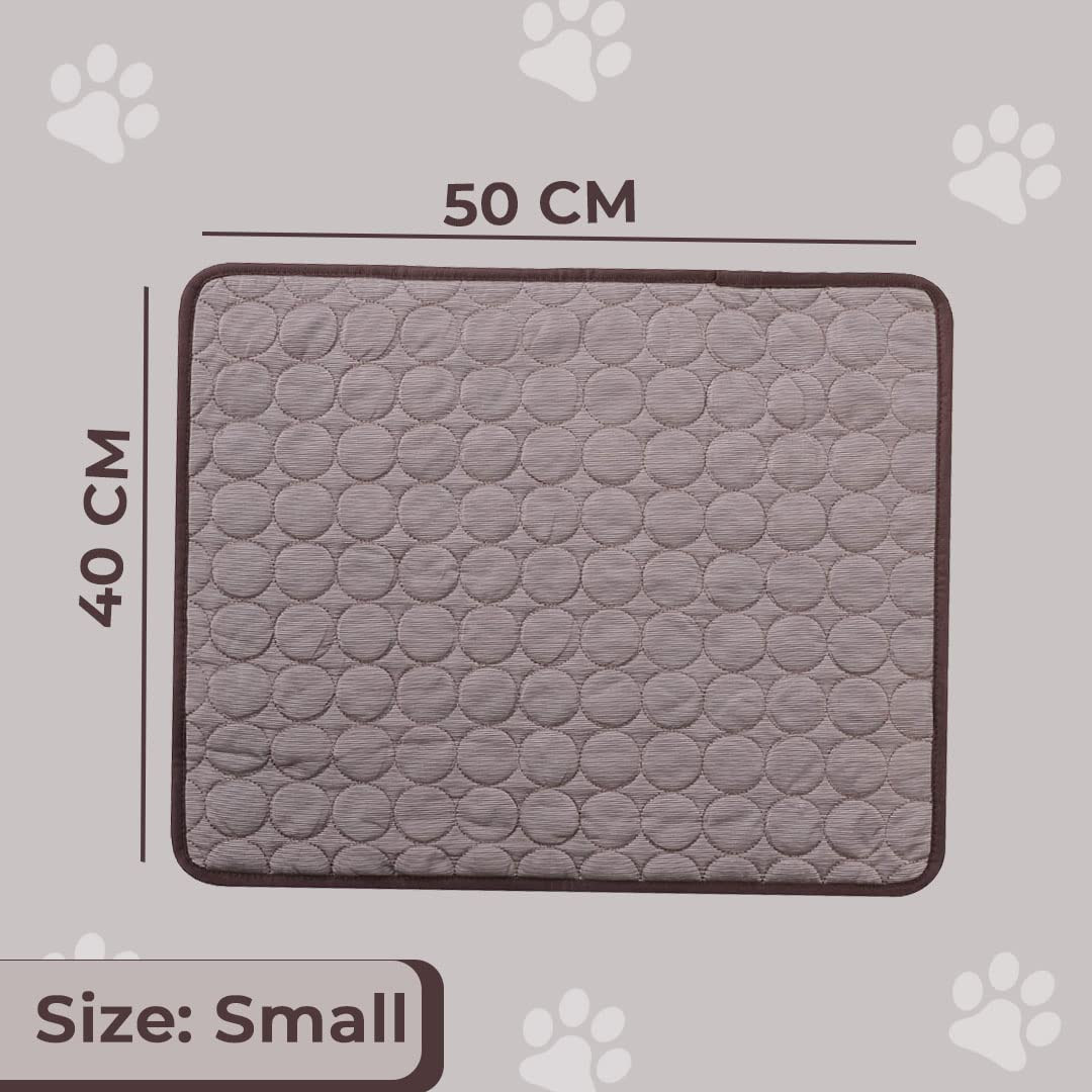 Kuber Industries Rectangular Dog & Cat Bed|Premium Cool Ice Silk with Polyester with Bottom Mesh|Multi-Utility Self-Cooling Pad for Dog & Cat|Light-Weight & Durable Dog Bed|ZQCJ001C-S|Coffee