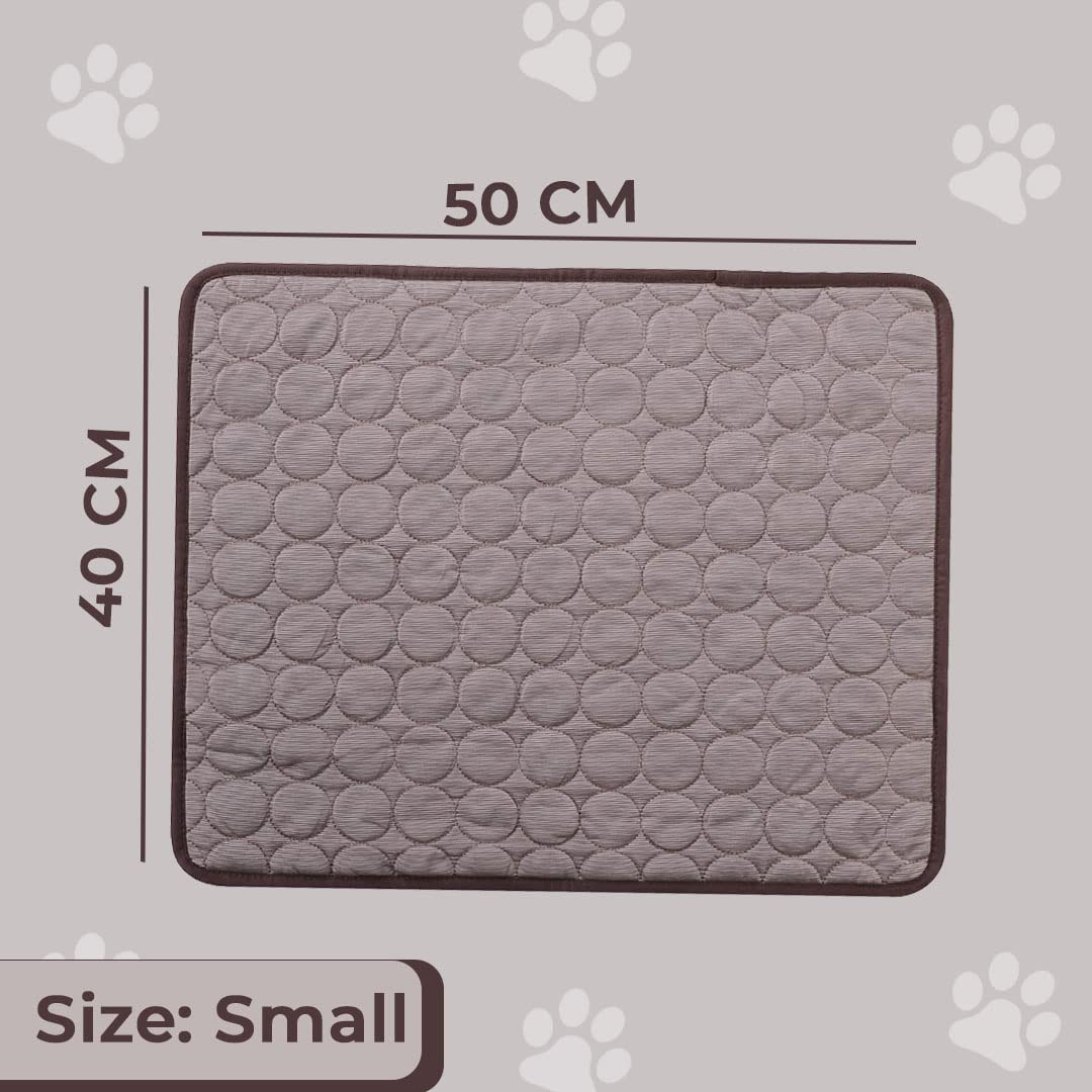Kuber Industries Rectangular Dog & Cat Bed|Premium Cool Ice Silk with Polyester with Bottom Mesh|Multi-Utility Self-Cooling Pad for Dog & Cat|Light-Weight & Durable Dog Bed|ZQCJ001C-S|Coffee