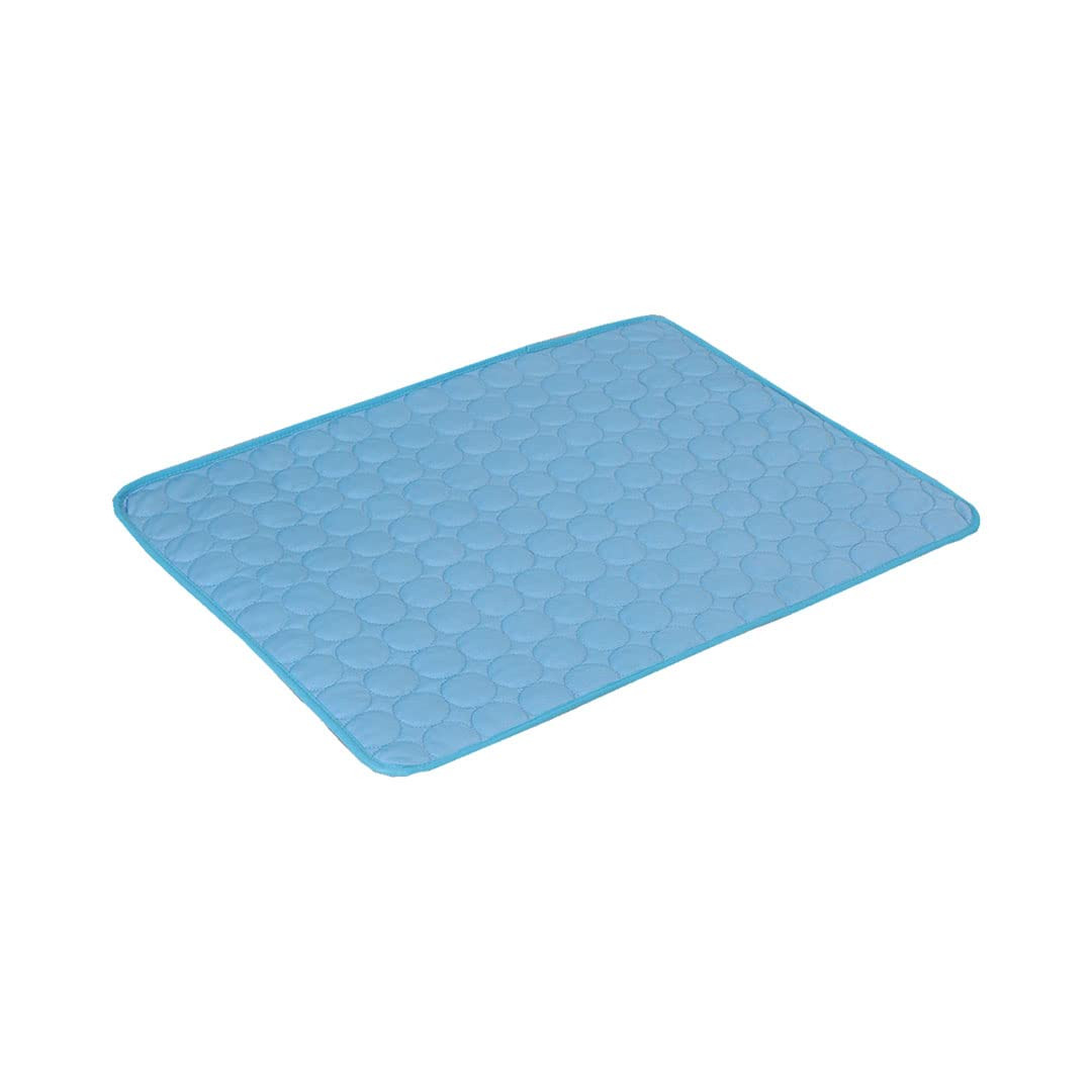 Kuber Industries Rectangular Dog & Cat Bed|Premium Cool Ice Silk with Polyester with Bottom Mesh|Multi-Utility Self-Cooling Pad for Dog & Cat|Light-Weight & Durable Dog Bed|ZQCJ001B-M|Blue