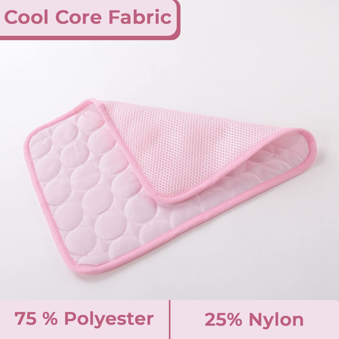 Kuber Industries Rectangular Dog & Cat Bed|Premium Cool Ice Silk with Polyester with Bottom Mesh|Multi-Utility Self-Cooling Pad for Dog & Cat|Light-Weight & Durable Dog Bed|ZQCJ001P-M|Pink