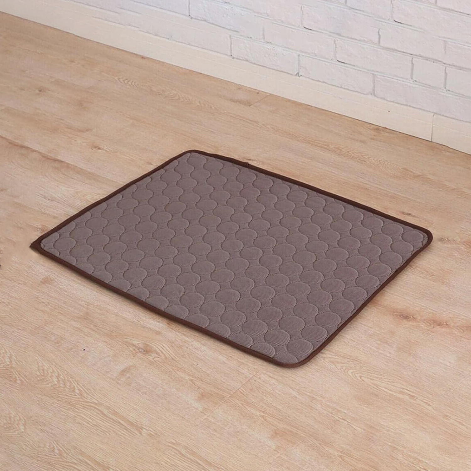 Kuber Industries Rectangular Dog & Cat Bed|Premium Cool Ice Silk with Polyester with Bottom Mesh|Multi-Utility Self-Cooling Pad for Dog & Cat|Light-Weight & Durable Dog Bed|ZQCJ001C-M|Coffee