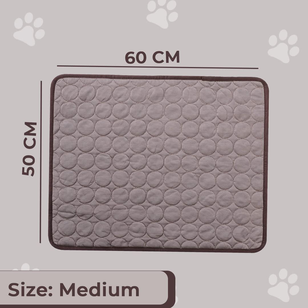 Kuber Industries Rectangular Dog & Cat Bed|Premium Cool Ice Silk with Polyester with Bottom Mesh|Multi-Utility Self-Cooling Pad for Dog & Cat|Light-Weight & Durable Dog Bed|ZQCJ001C-M|Coffee