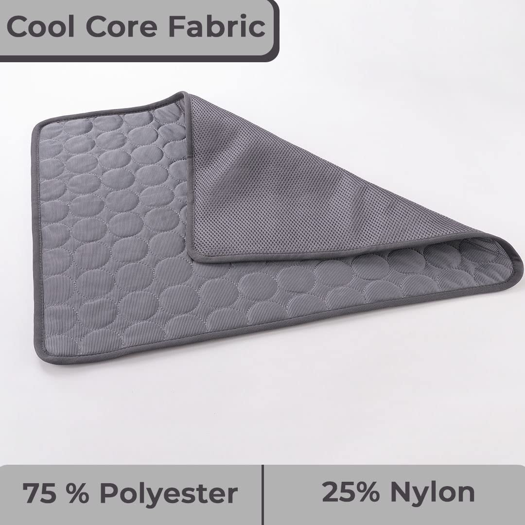 Kuber Industries Rectangular Dog & Cat Bed|Premium Cool Ice Silk with Polyester with Bottom Mesh|Multi-Utility Self-Cooling Pad for Dog & Cat|Light-Weight & Durable Dog Bed|ZQCJ001DG-L|Dark Grey