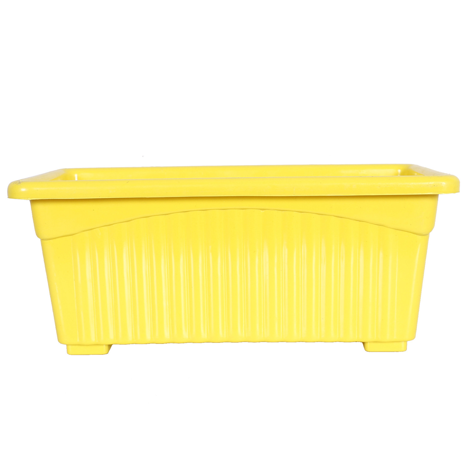 Kuber Industries Rectangular Jupiter Plastic Window Pot|Flower Planter for Home & Balcony,Garden 14 Inches (Yellow)