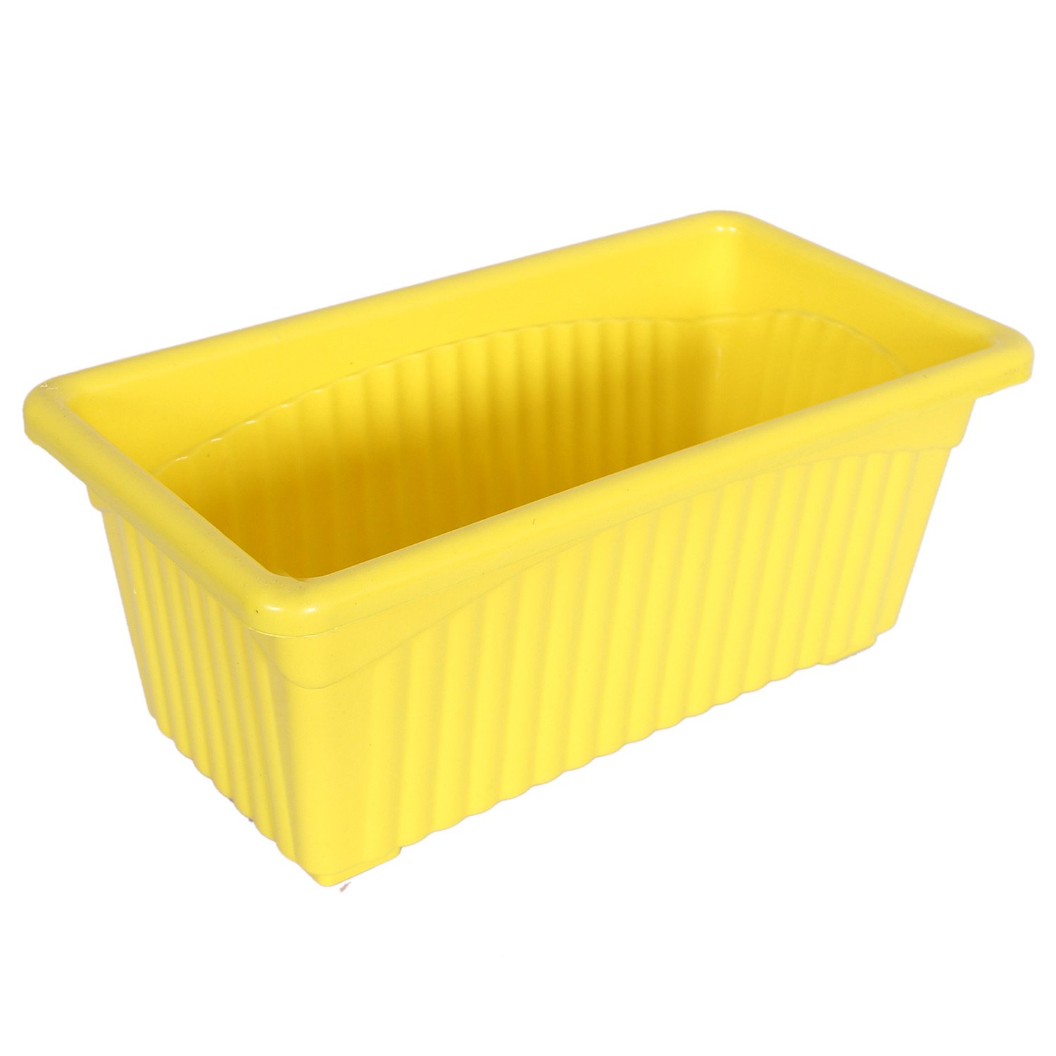 Kuber Industries Rectangular Jupiter Plastic Window Pot|Flower Planter for Home & Balcony,Garden 14 Inches (Yellow)
