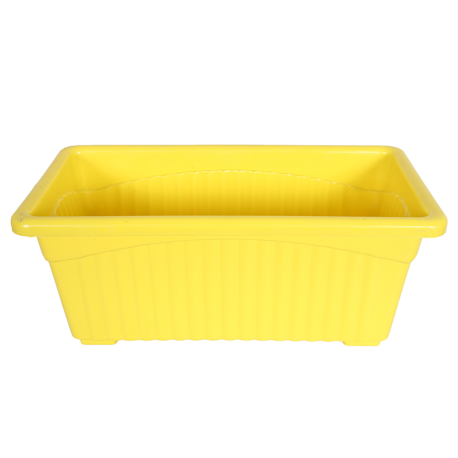 Kuber Industries Rectangular Jupiter Plastic Window Pot|Flower Planter for Home & Balcony,Garden 14 Inches (Yellow)