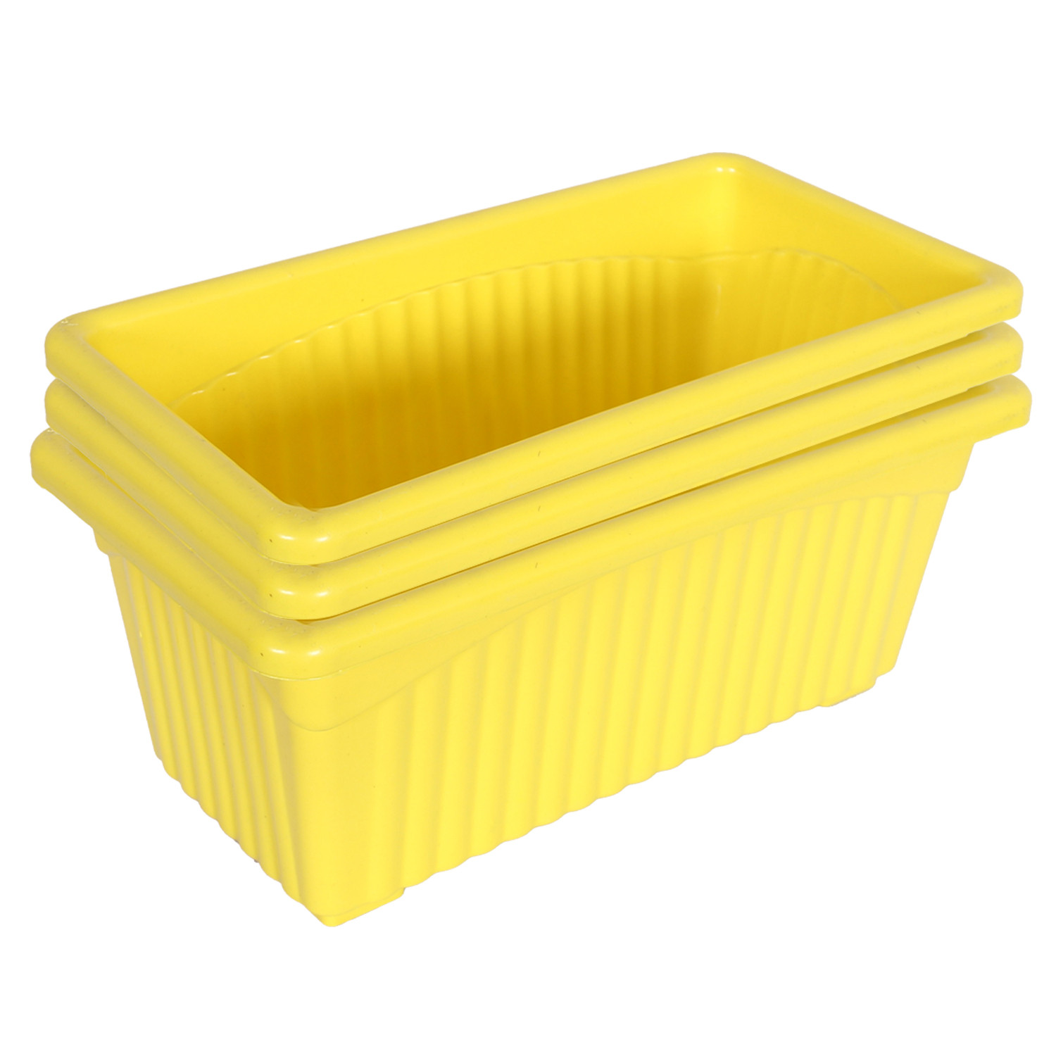 Kuber Industries Rectangular Jupiter Plastic Window Pot|Flower Planter for Home & Balcony,Garden 14 Inches (Yellow)