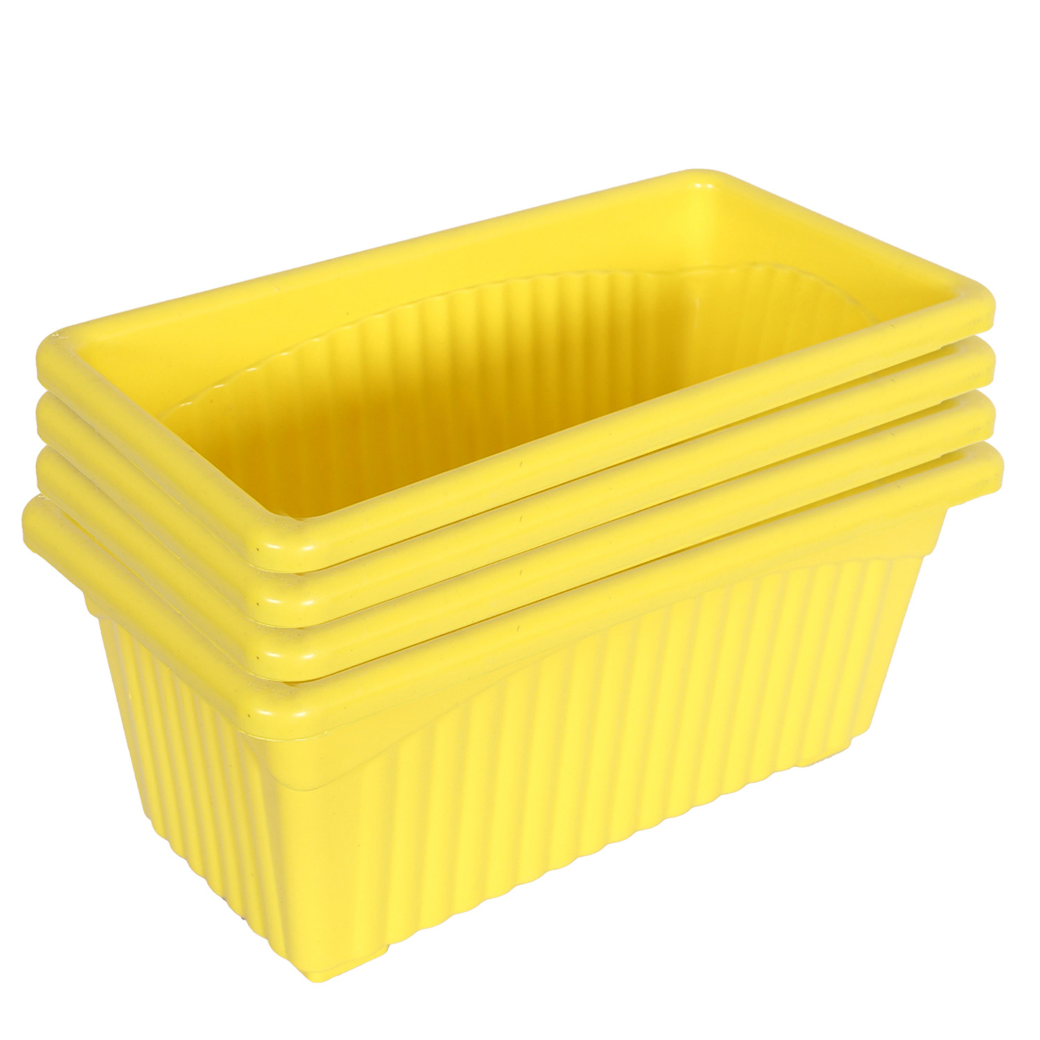 Kuber Industries Rectangular Jupiter Plastic Window Pot|Flower Planter for Home & Balcony,Garden 14 Inches (Yellow)