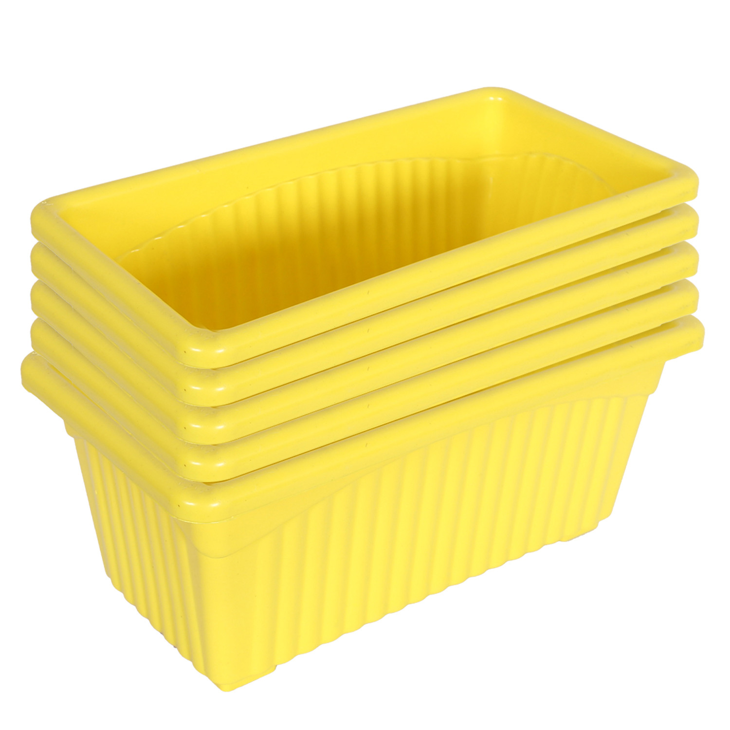 Kuber Industries Rectangular Jupiter Plastic Window Pot|Flower Planter for Home & Balcony,Garden 14 Inches (Yellow)