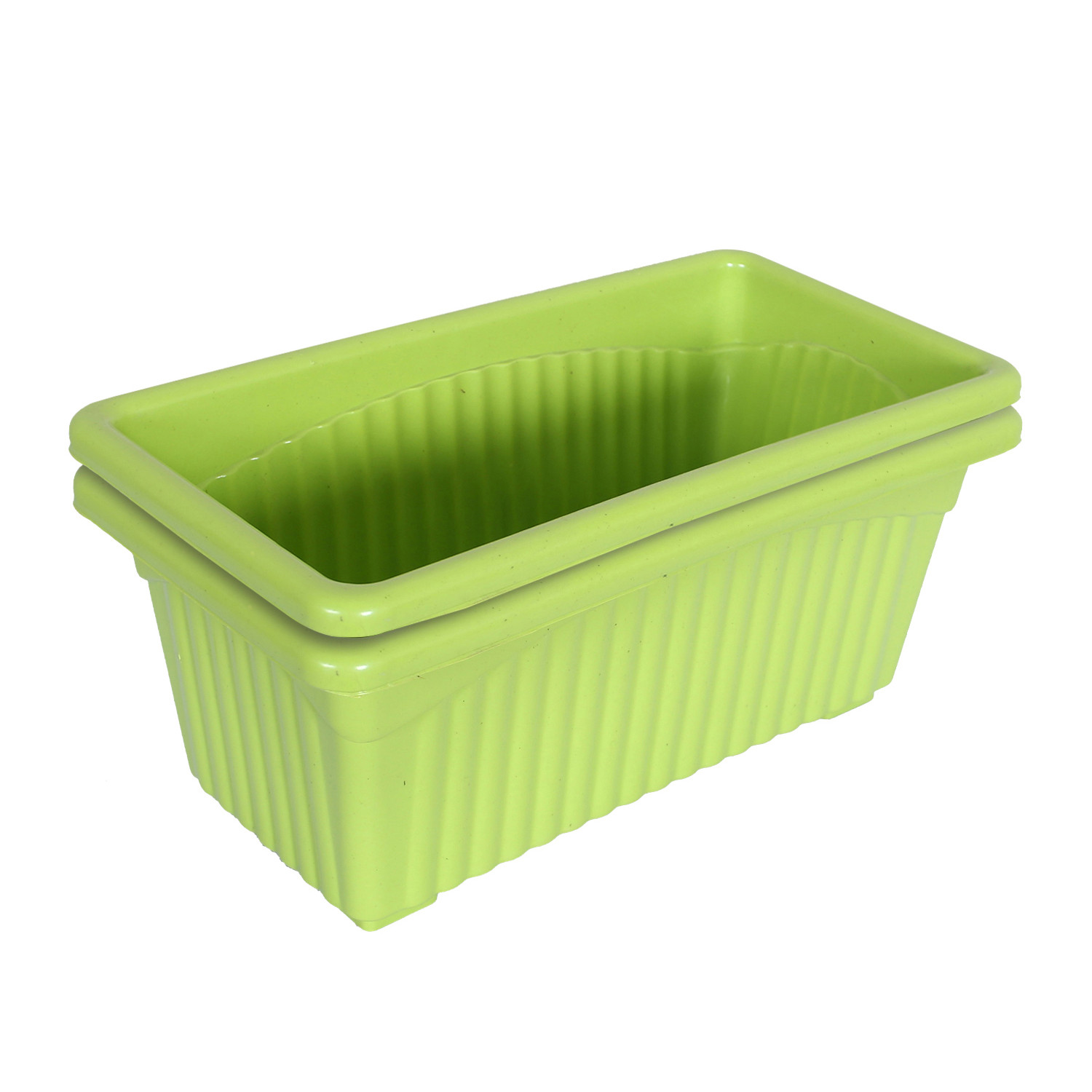 Kuber Industries Rectangular Jupiter Plastic Window Pot|Flower Planter for Home & Balcony,Garden 14 Inches (Green)