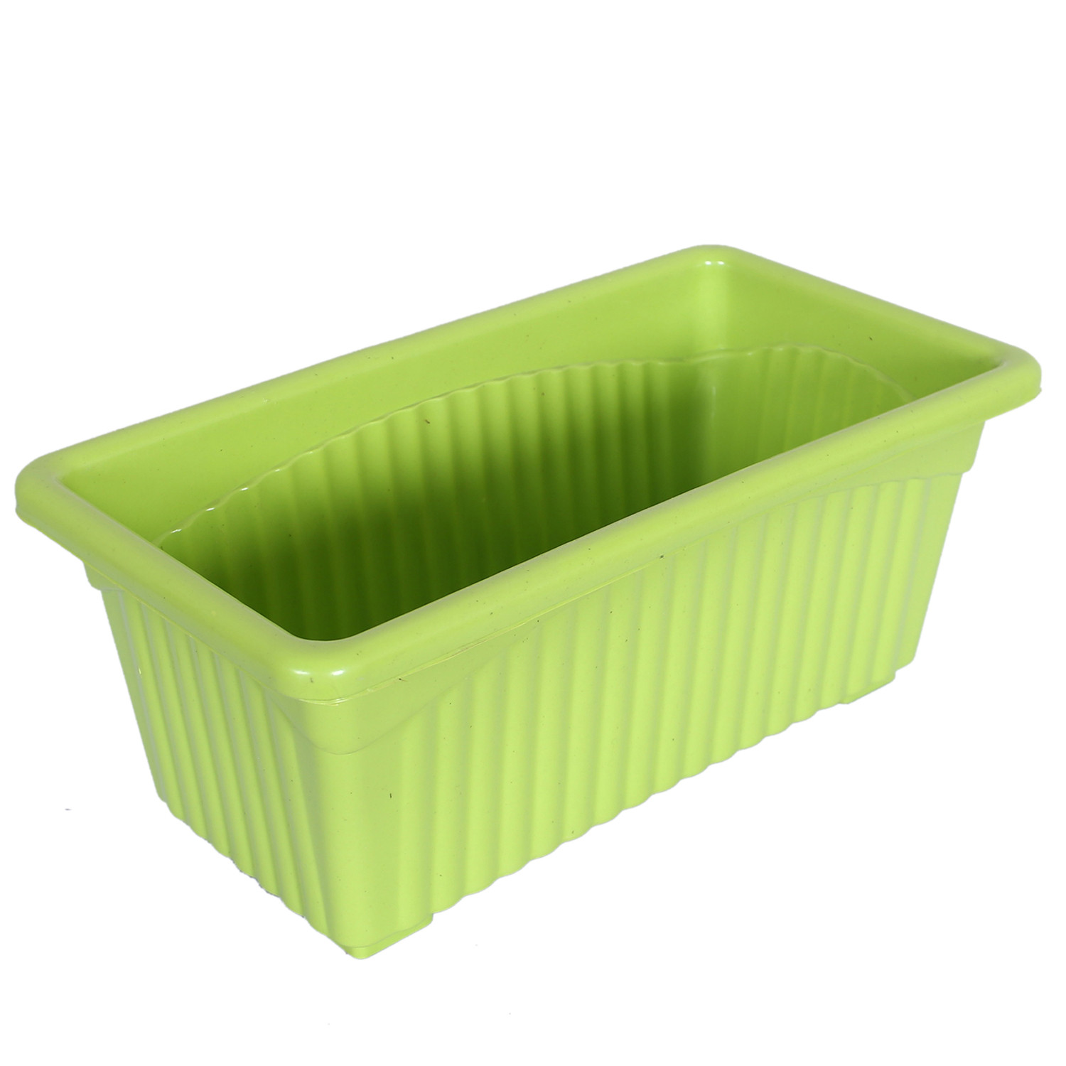 Kuber Industries Rectangular Jupiter Plastic Window Pot|Flower Planter for Home & Balcony,Garden 14 Inches (Green)