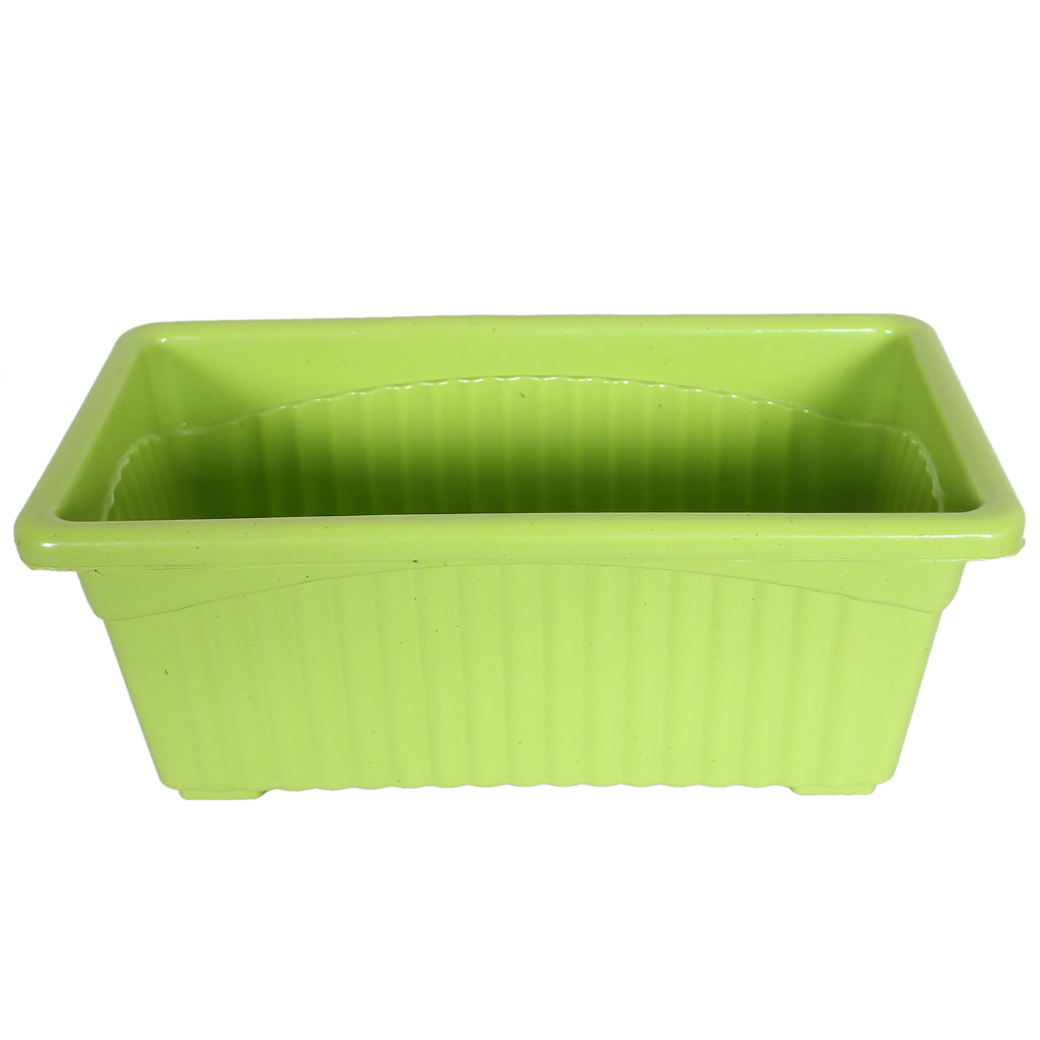 Kuber Industries Rectangular Jupiter Plastic Window Pot|Flower Planter for Home & Balcony,Garden 14 Inches (Green)