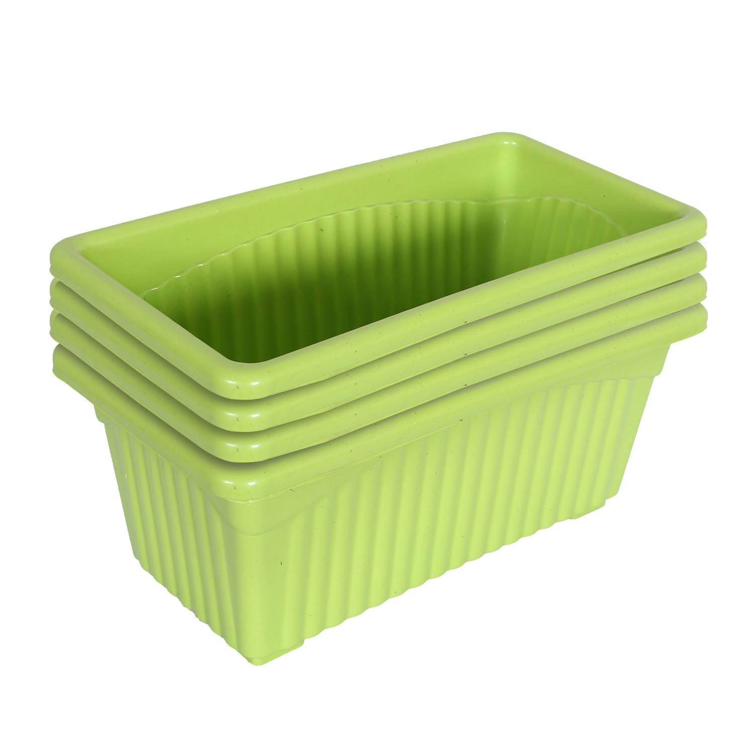 Kuber Industries Rectangular Jupiter Plastic Window Pot|Flower Planter for Home & Balcony,Garden 14 Inches (Green)