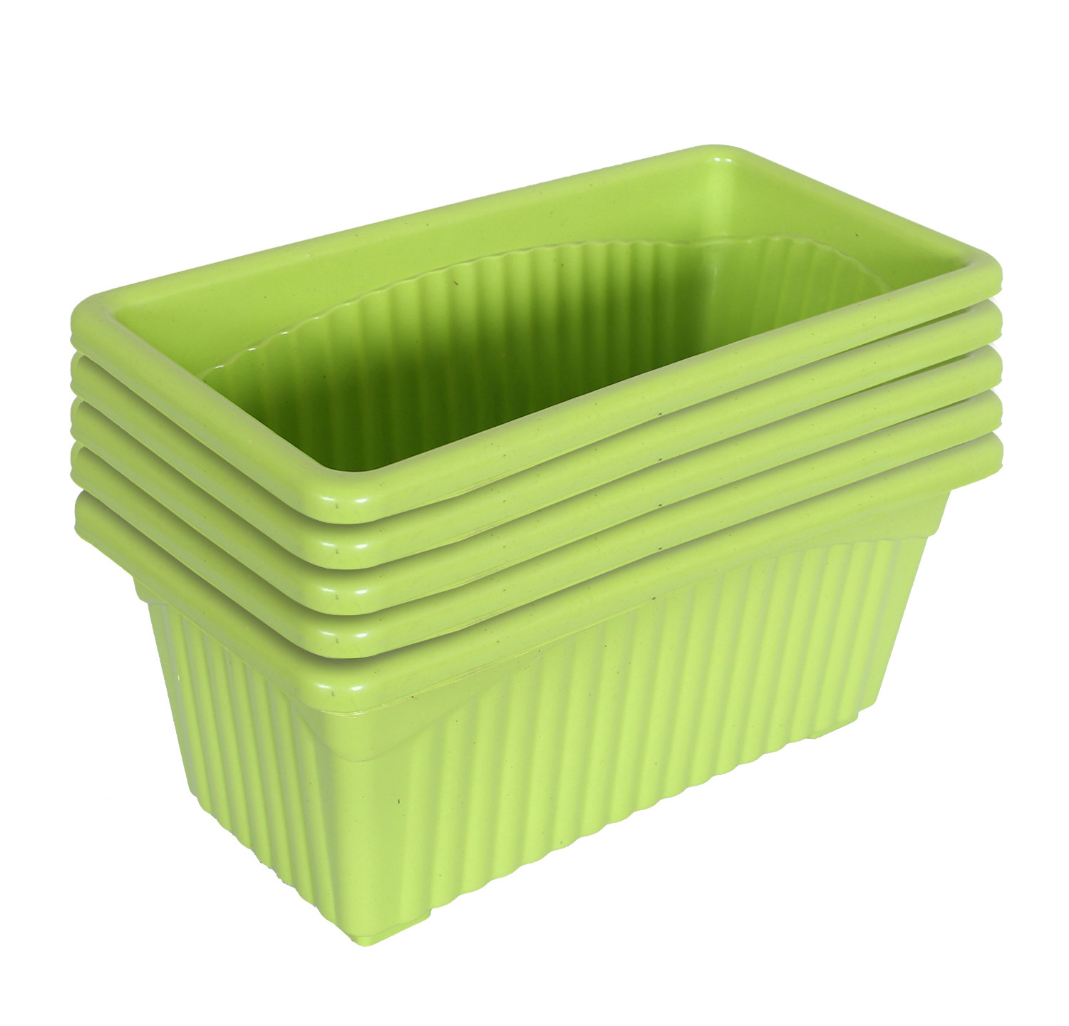 Kuber Industries Rectangular Jupiter Plastic Window Pot|Flower Planter for Home & Balcony,Garden 14 Inches (Green)