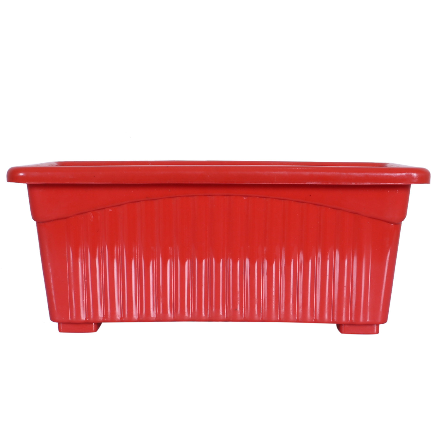Kuber Industries Rectangular Jupiter Plastic Window Pot|Flower Planter for Home & Balcony,Garden 14 Inches (Red)