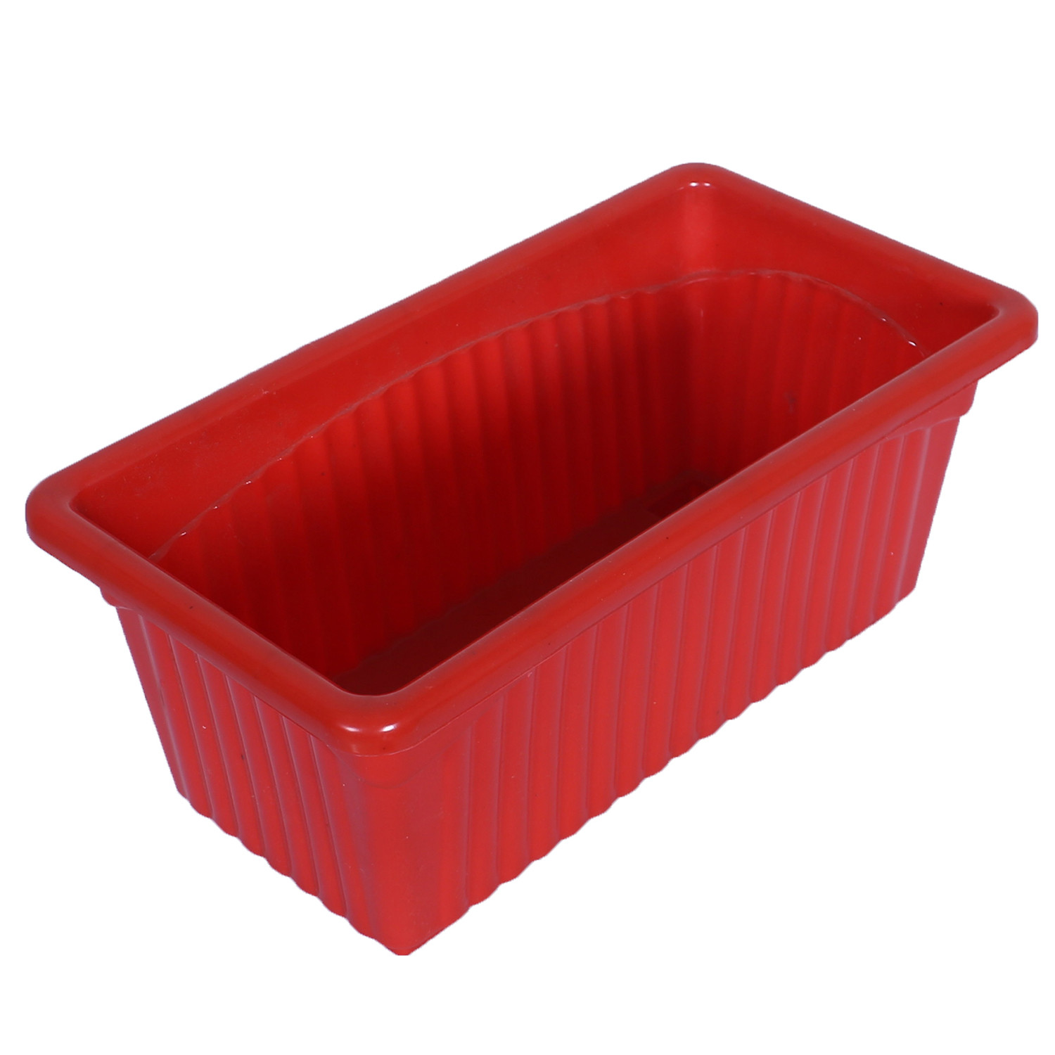 Kuber Industries Rectangular Jupiter Plastic Window Pot|Flower Planter for Home & Balcony,Garden 14 Inches (Red)