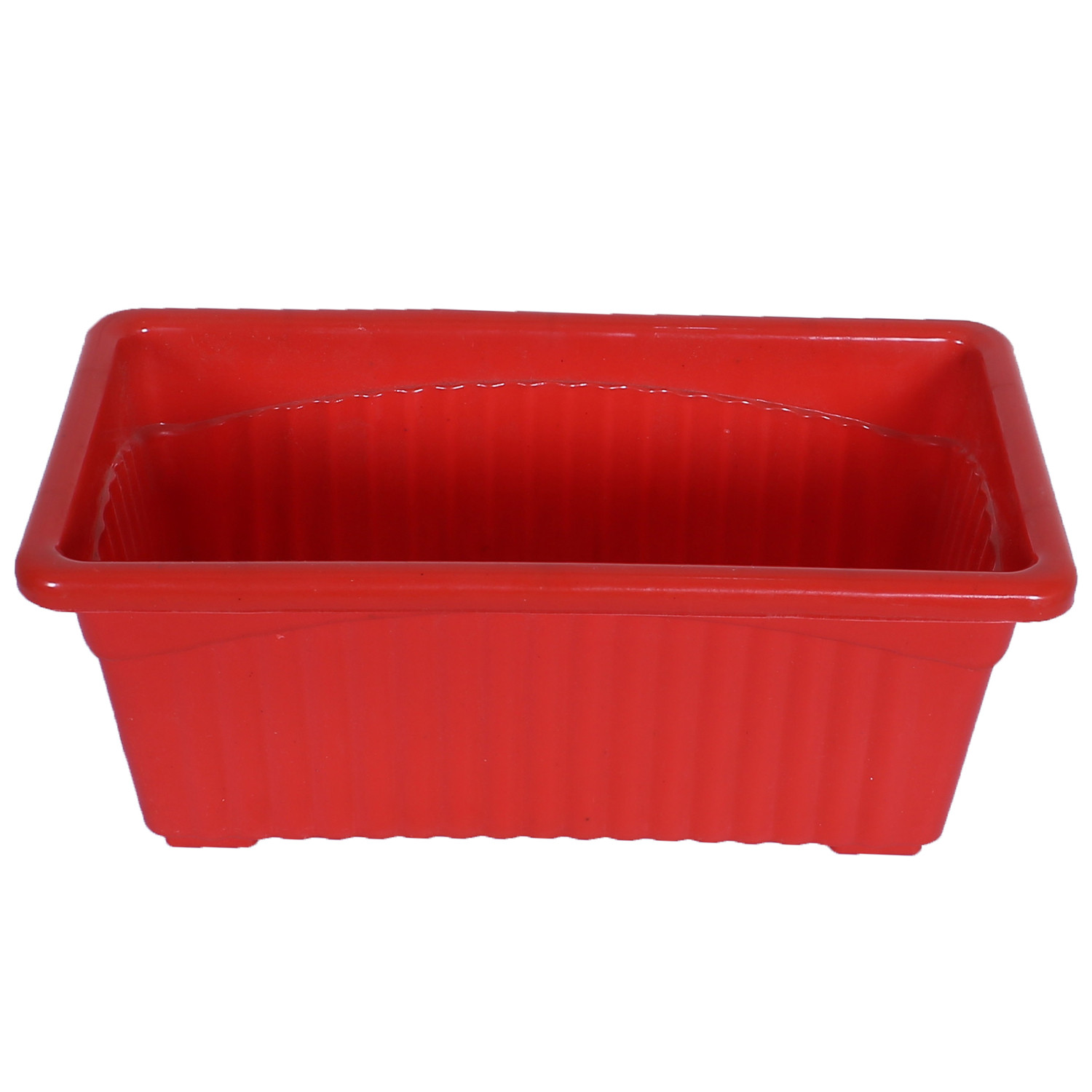 Kuber Industries Rectangular Jupiter Plastic Window Pot|Flower Planter for Home & Balcony,Garden 14 Inches (Red)
