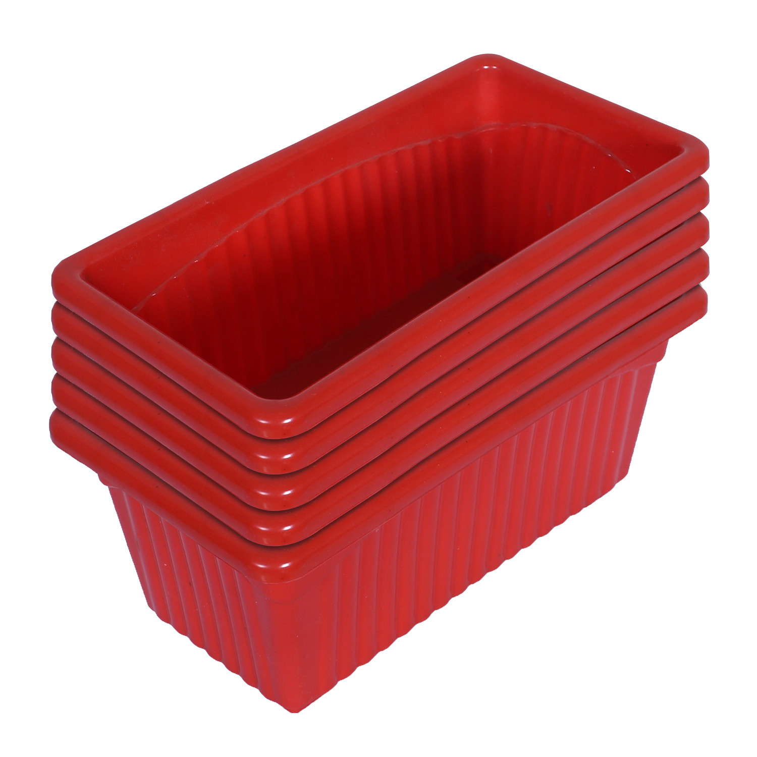 Kuber Industries Rectangular Jupiter Plastic Window Pot|Flower Planter for Home & Balcony,Garden 14 Inches (Red)