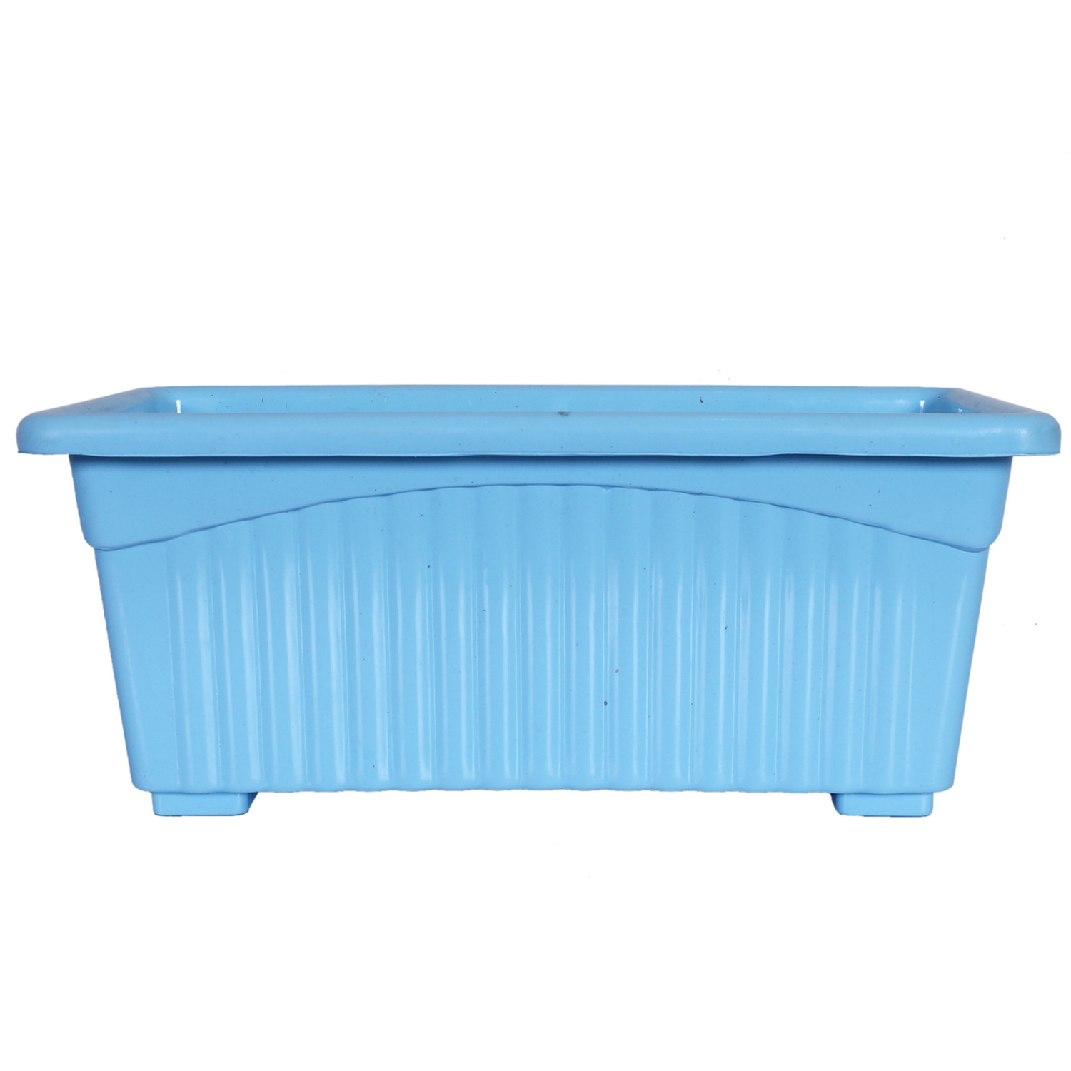 Kuber Industries Rectangular Jupiter Plastic Window Pot|Flower Planter for Home & Balcony,Garden 14 Inches (Sky Blue)