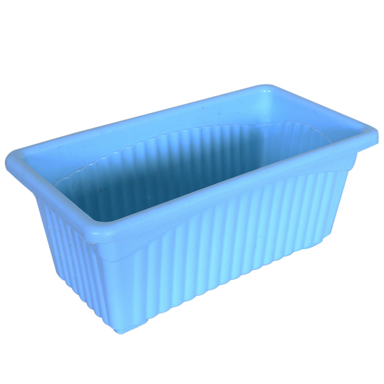 Kuber Industries Rectangular Jupiter Plastic Window Pot|Flower Planter for Home & Balcony,Garden 14 Inches (Sky Blue)