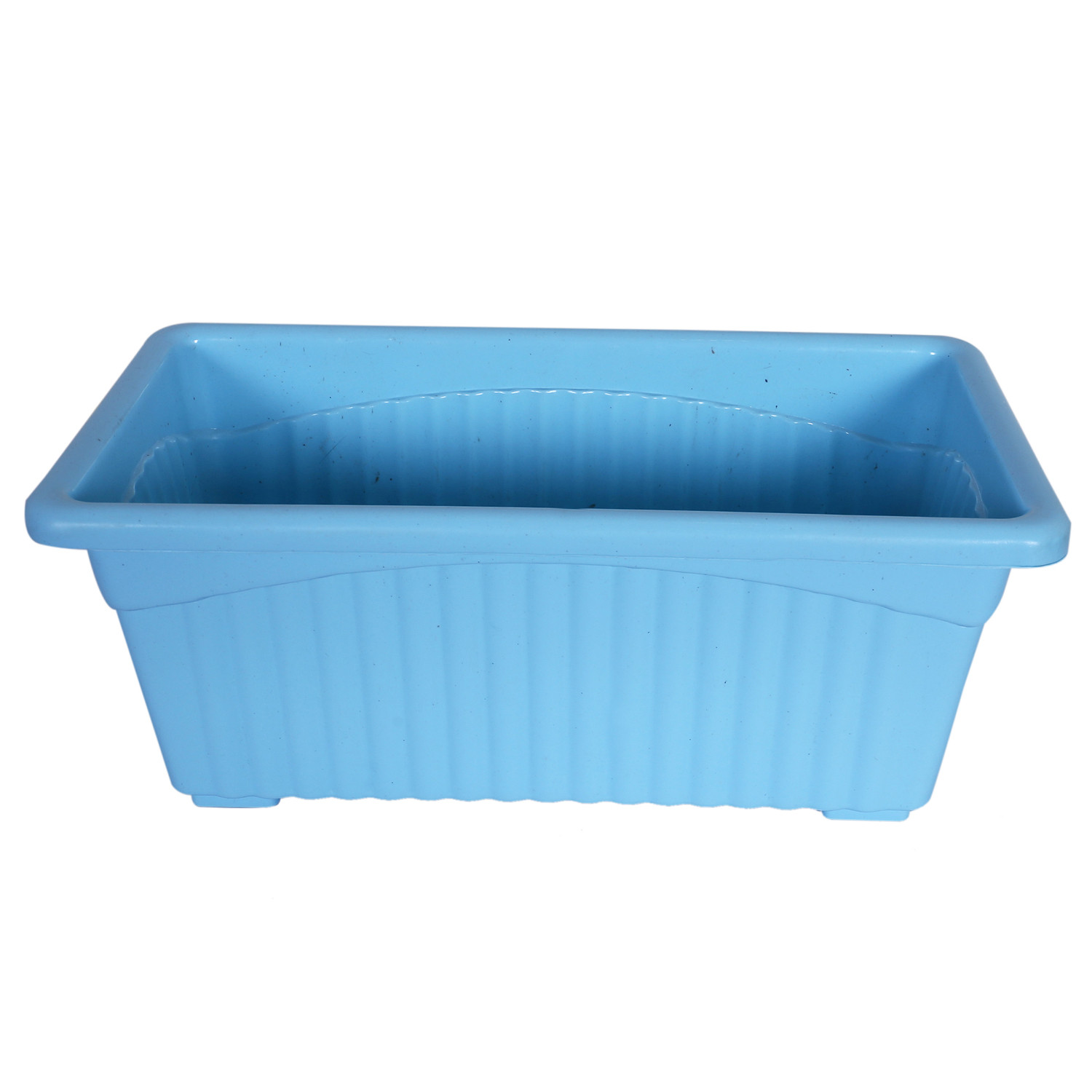 Kuber Industries Rectangular Jupiter Plastic Window Pot|Flower Planter for Home & Balcony,Garden 14 Inches (Sky Blue)