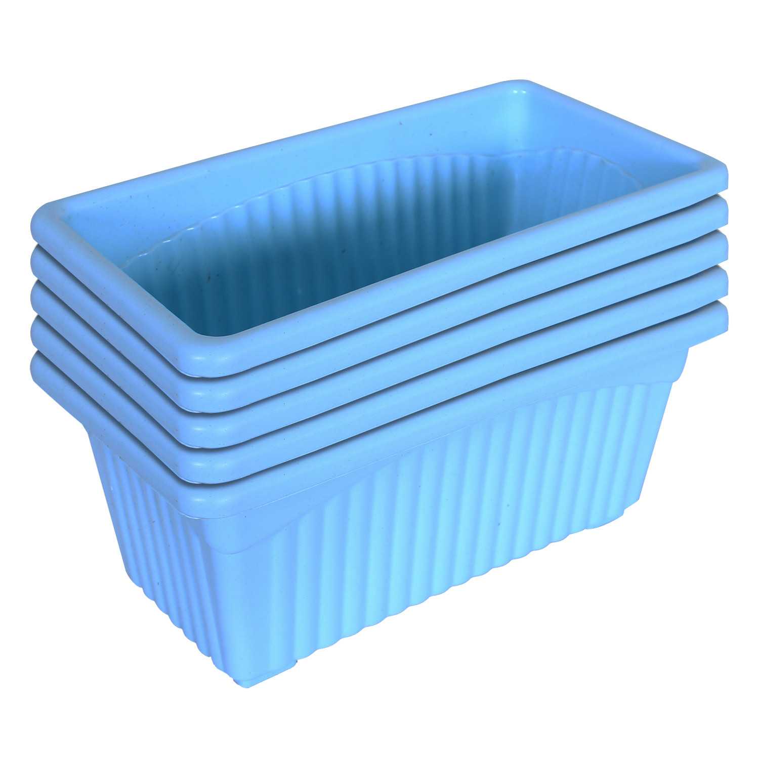 Kuber Industries Rectangular Jupiter Plastic Window Pot|Flower Planter for Home & Balcony,Garden 14 Inches (Sky Blue)