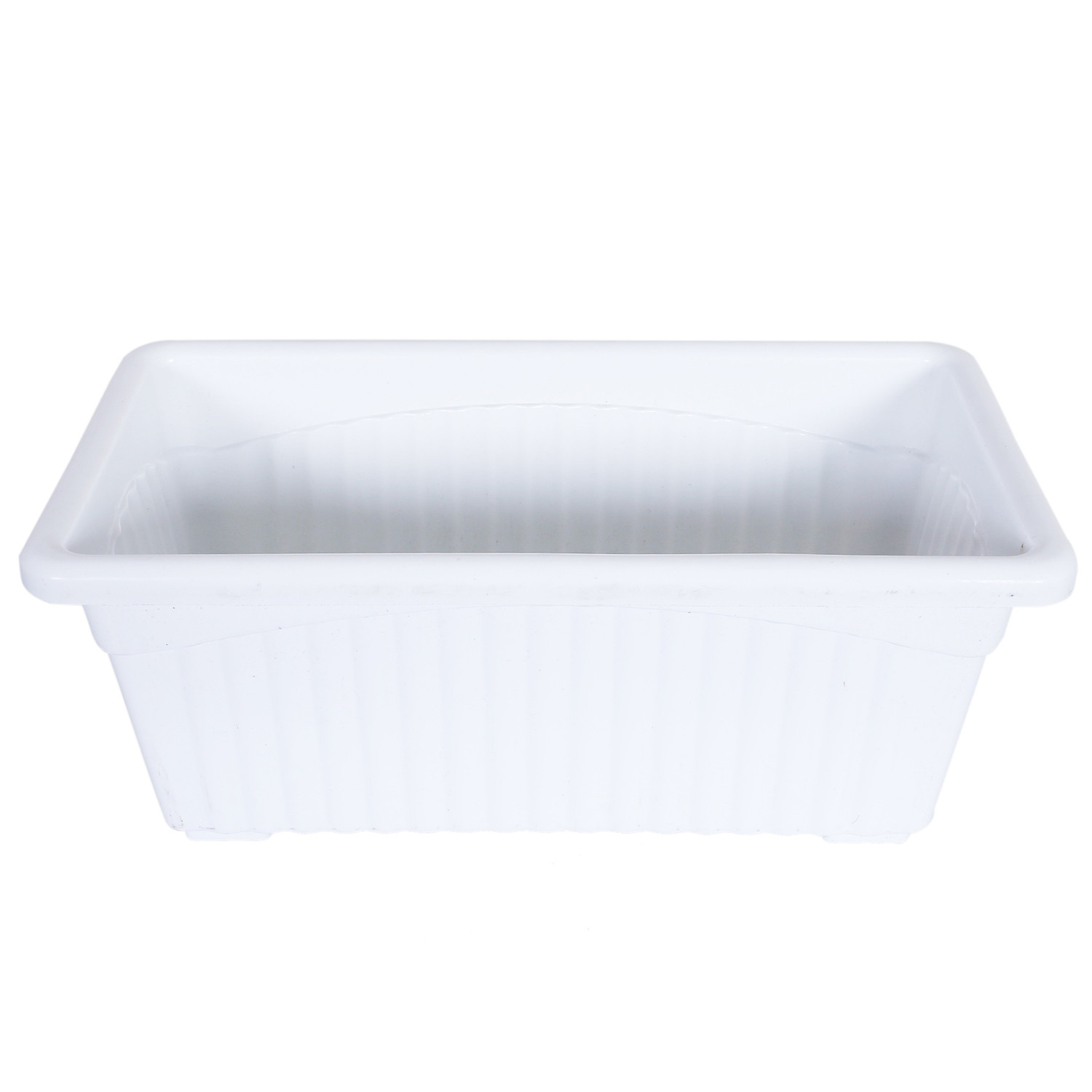 Kuber Industries Rectangular Jupiter Plastic Window Pot|Flower Planter for Home & Balcony,Garden 14 Inches(White)