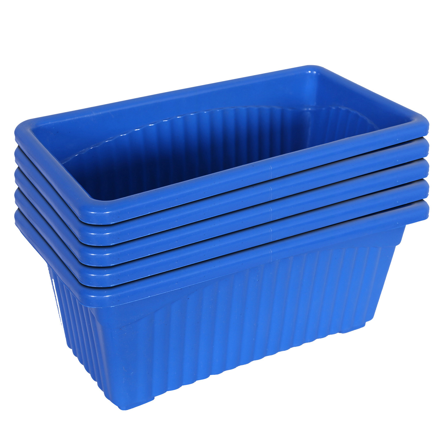 Kuber Industries Rectangular Jupiter Plastic Window Pot|Flower Planter for Home & Balcony,Garden 14 Inches (Blue)