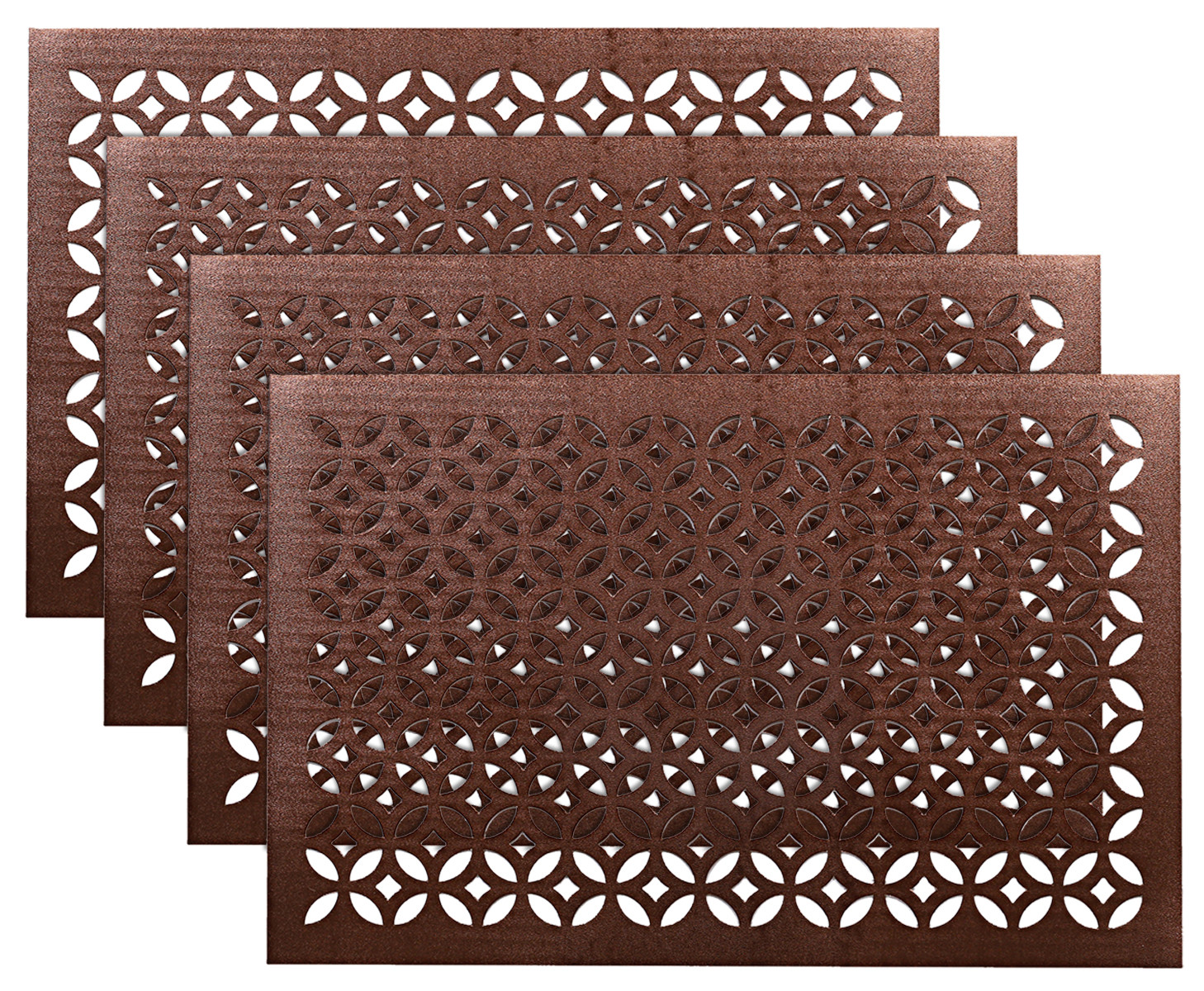 Kuber Industries Rectangular Soft Leather Table Placemats, Set of 4 (Copper)