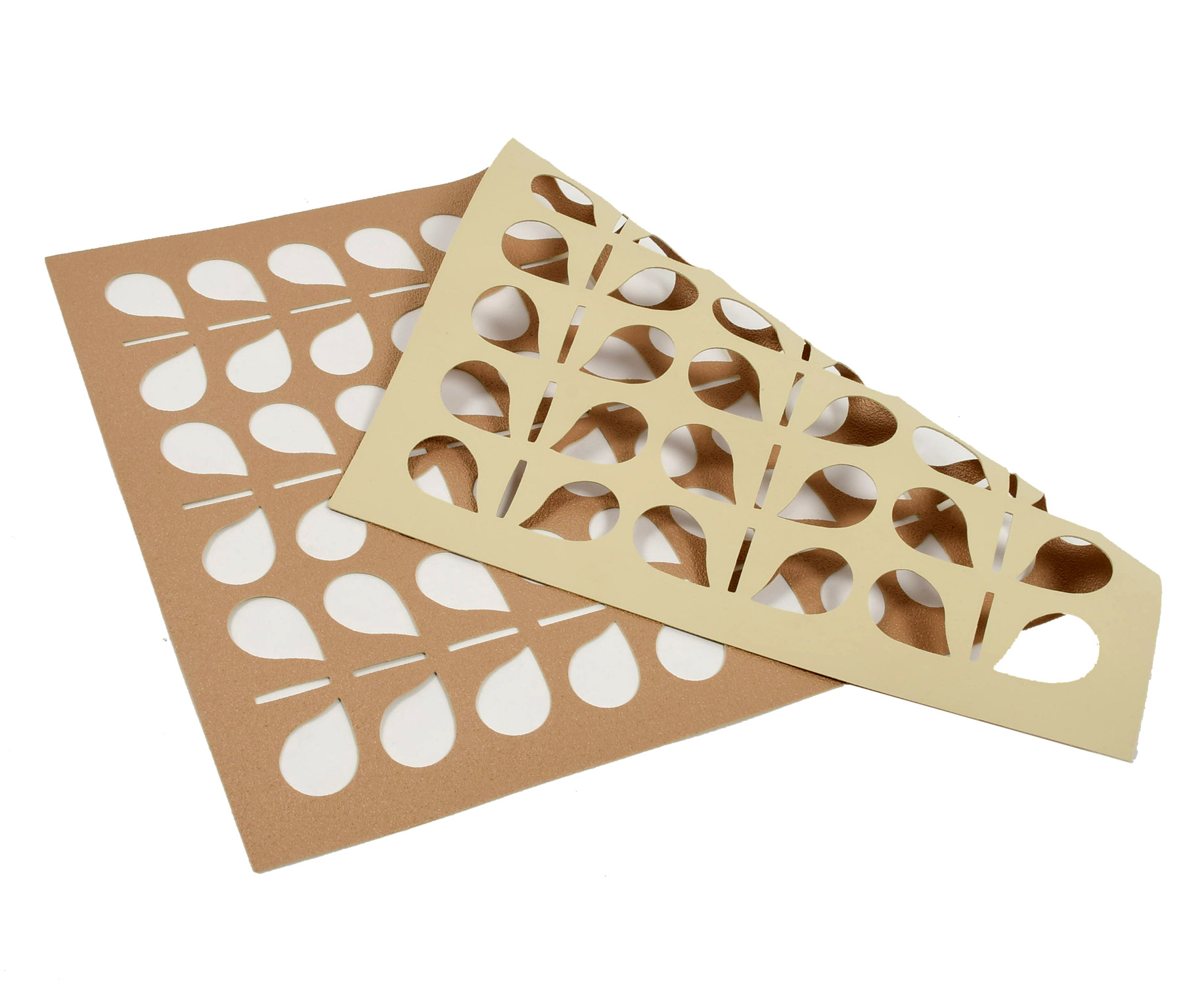 Kuber Industries Rectangular Soft Leather Table Placemats, Set of 4 (Peach)