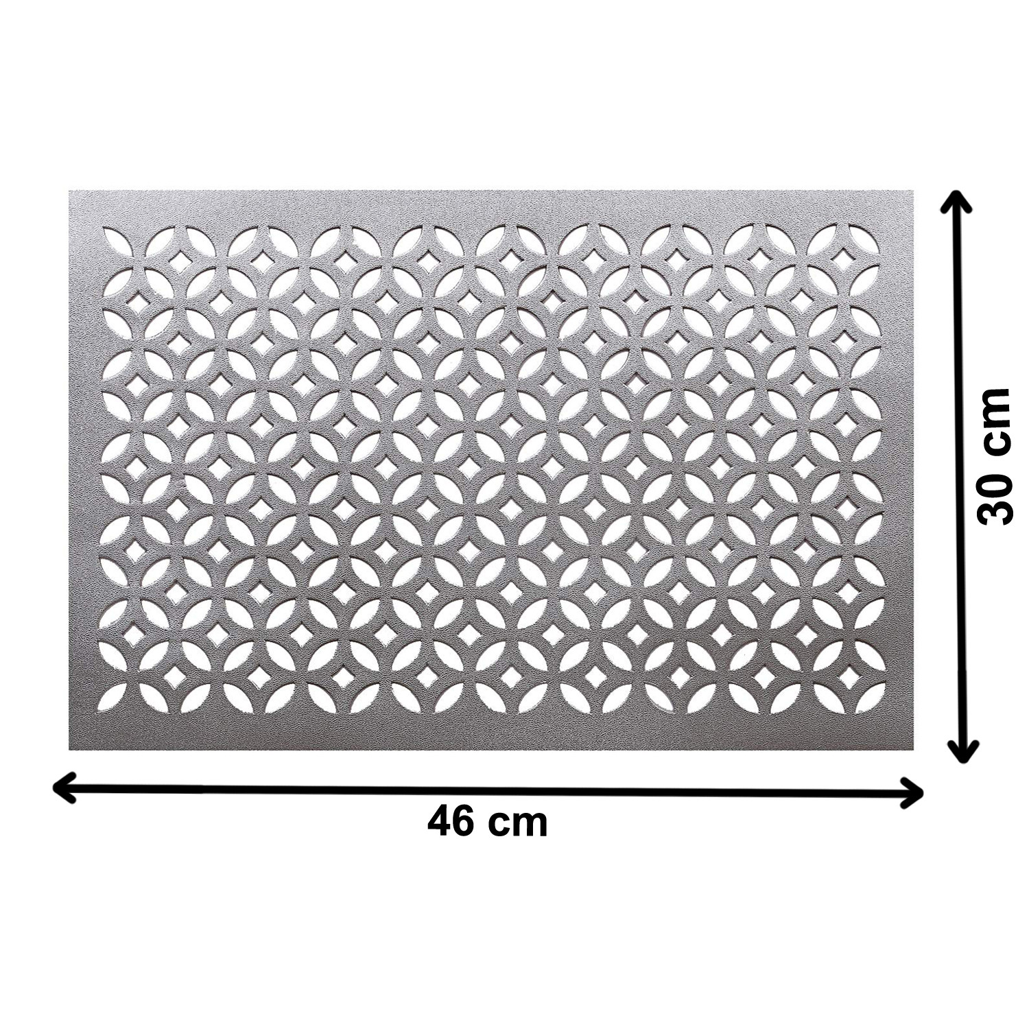 Kuber Industries Rectangular Soft Leather Table Placemats, Set of 4 (Silver)
