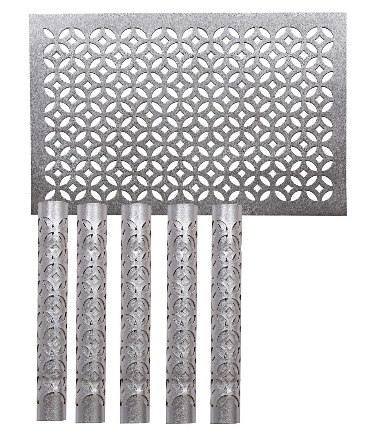 Kuber Industries Rectangular Soft Leather Table Placemats, Set of 4 (Silver)
