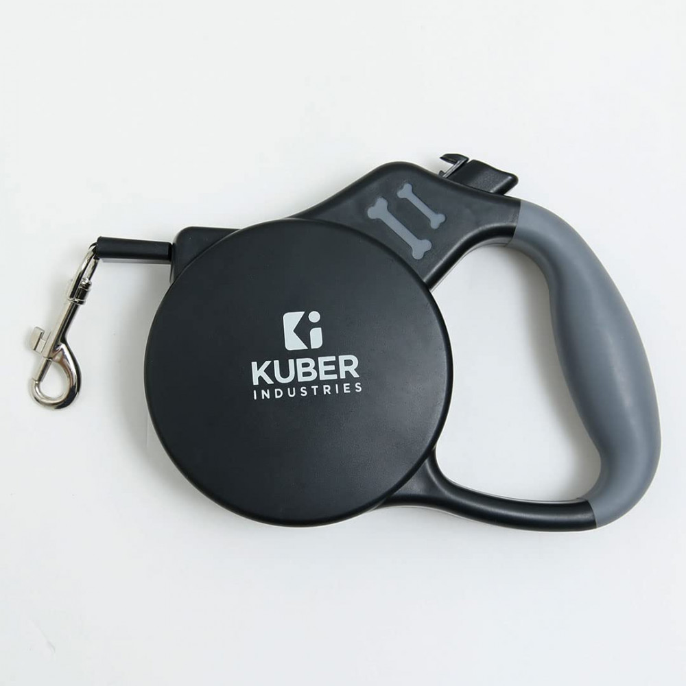 Kuber Industries Retractable Dog Leash|One Button Break with Safety Lock|Automatic &amp; Non-Slip Handle|Soft Padded Handle for Comfortable Grip|Pet Training &amp; Walking Accessory|Black