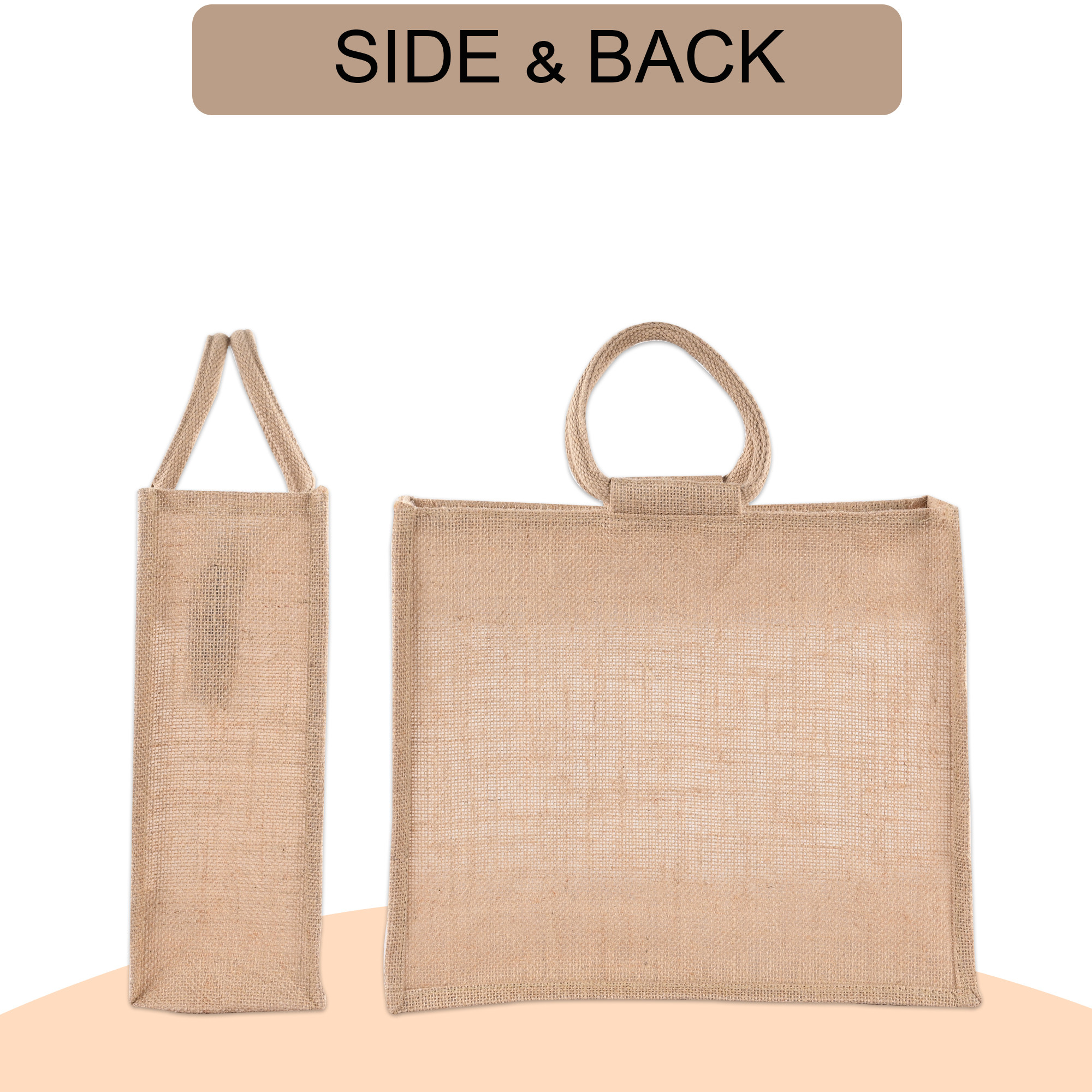 Kuber Industries Reusable Jute Grocery Bags for Shopping  Foldable  See-Through Vegetable Bags for Market  Lunch BoxTiffin Bags for Office  Carry Jhola for Women  Brown