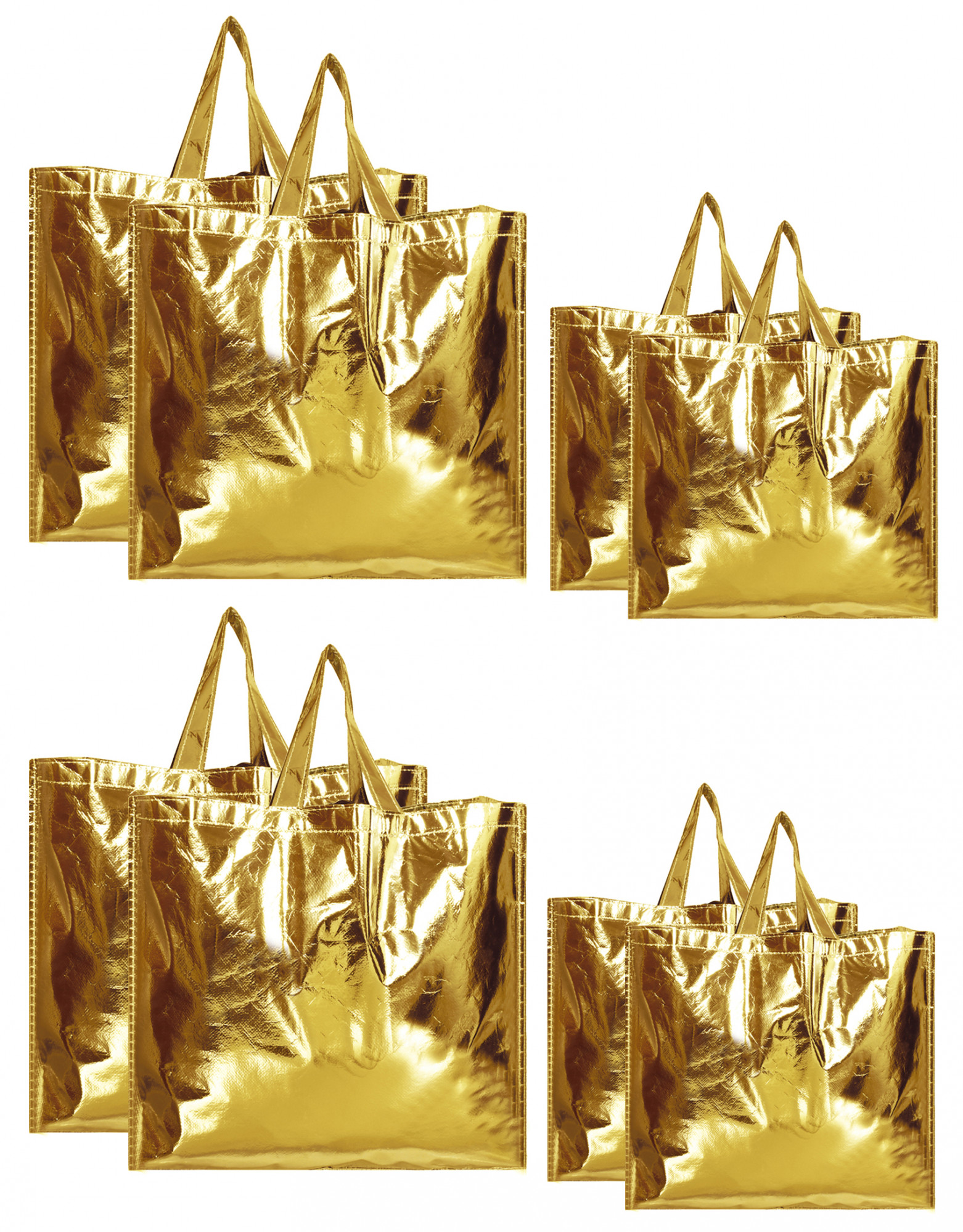 Kuber Industries Reusable Small & Large Size Grocery Bag Shopping Bag with Handle, Non-woven Gift Bag Goodies Bag Gold Tote Bag-(Gold)