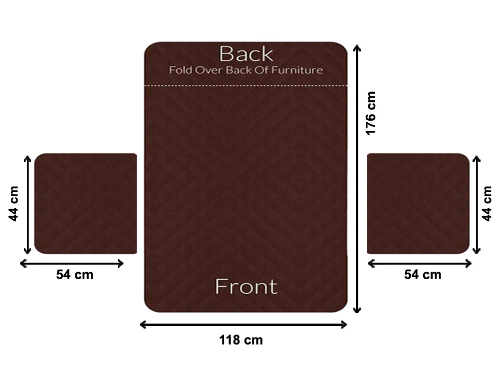Kuber Industries Reversible 2+1 Seater Polyester Sofa Cover for Living Room, Brown & Ivory