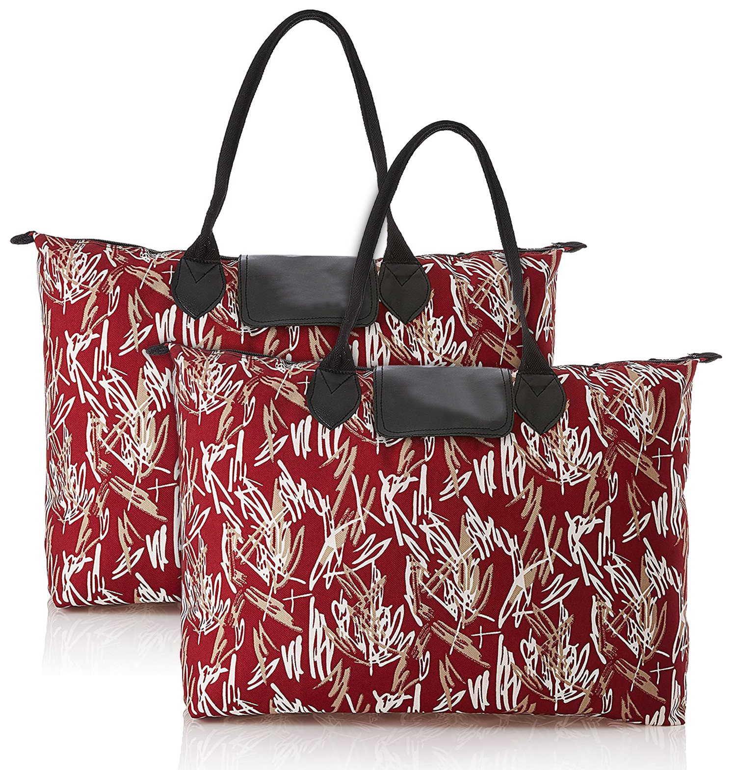 Kuber Industries Rexien Shopping Bags for Carry Milk Grocery Fruits Vegetable with Reinforced Handles jhola Bag (Maroon)