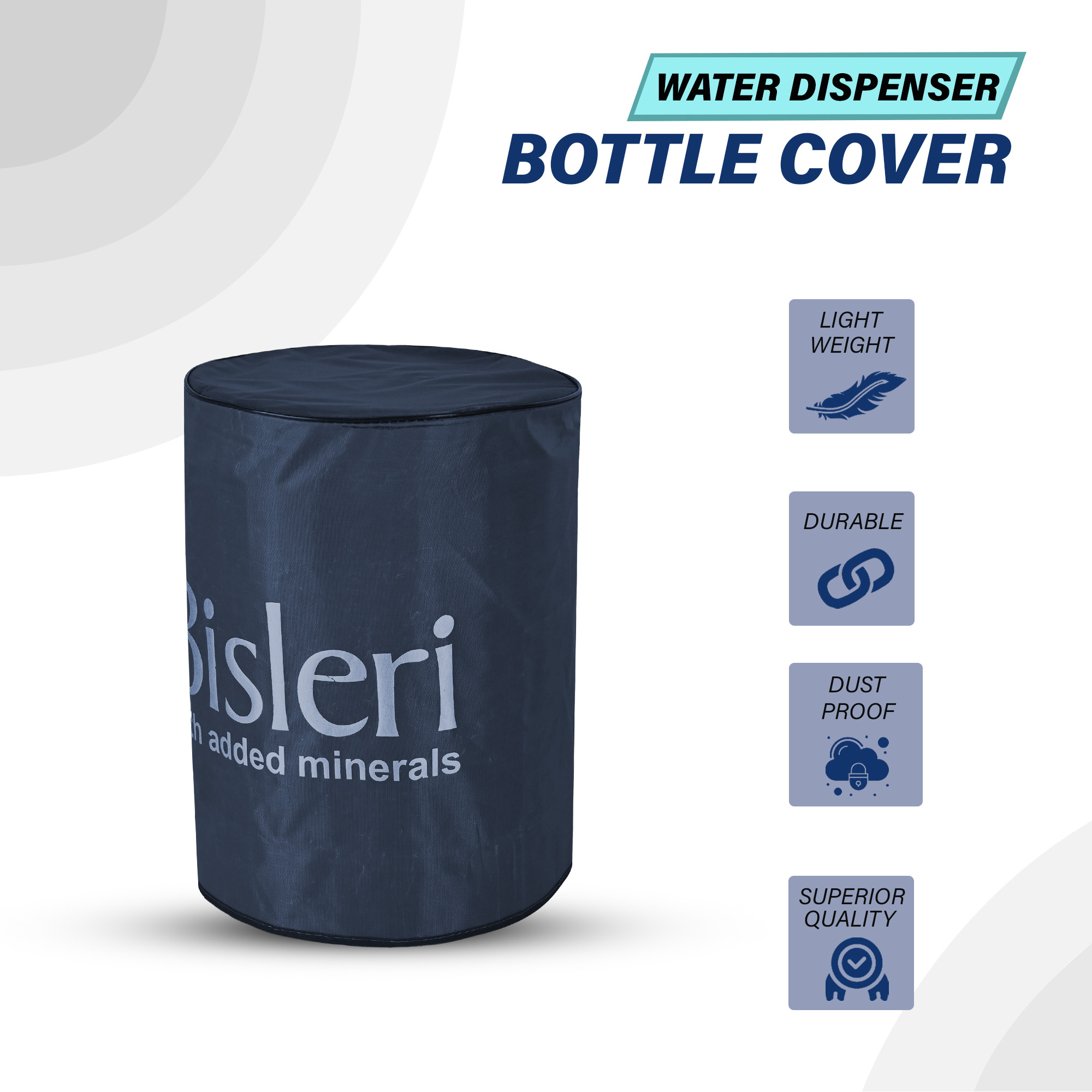 Kuber Industries Rexine  Water Camper Cover  Easy-To-Clean  Machine Washable Dispenser Bottle Cover - Ideal for Home Office Hospital  Outdoor Use  Dark Blue