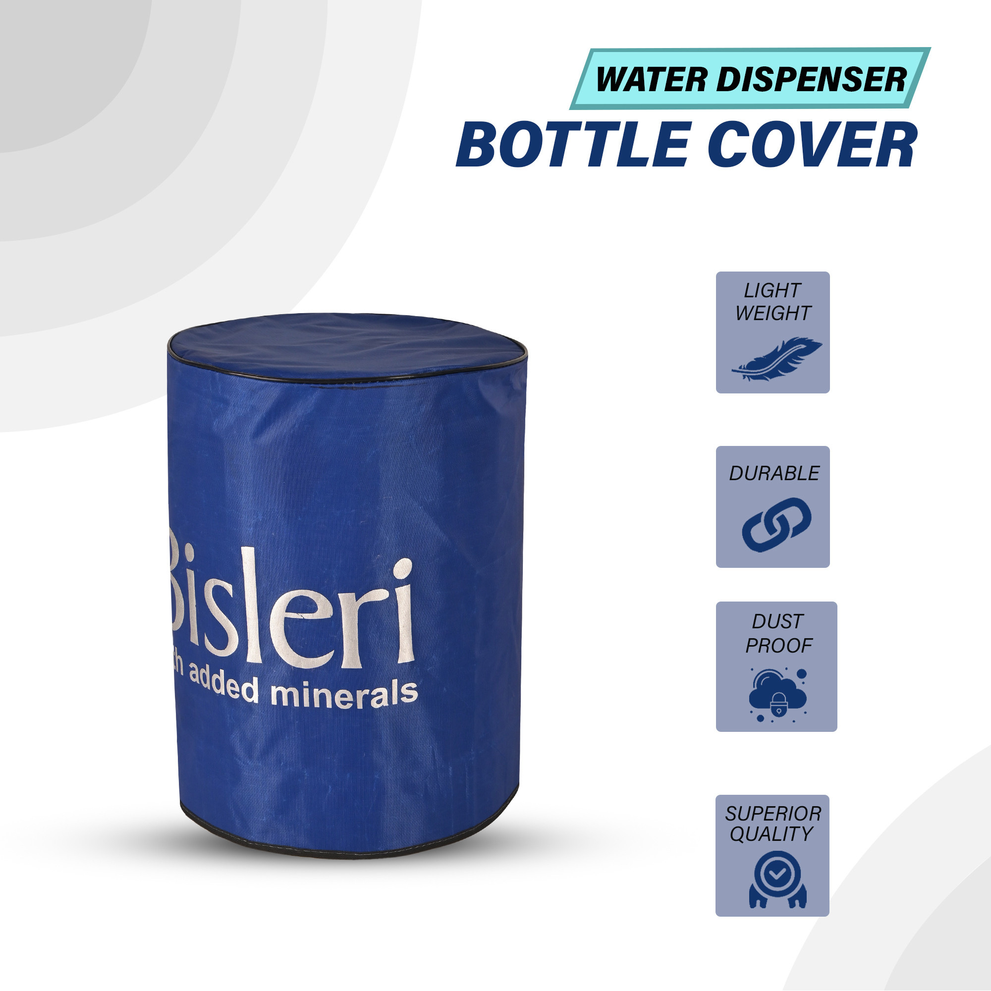 Kuber Industries Rexine  Water Camper Cover  Easy-To-Clean  Machine Washable Dispenser Bottle Cover - Ideal for Home Office Hospital  Outdoor Use  Blue