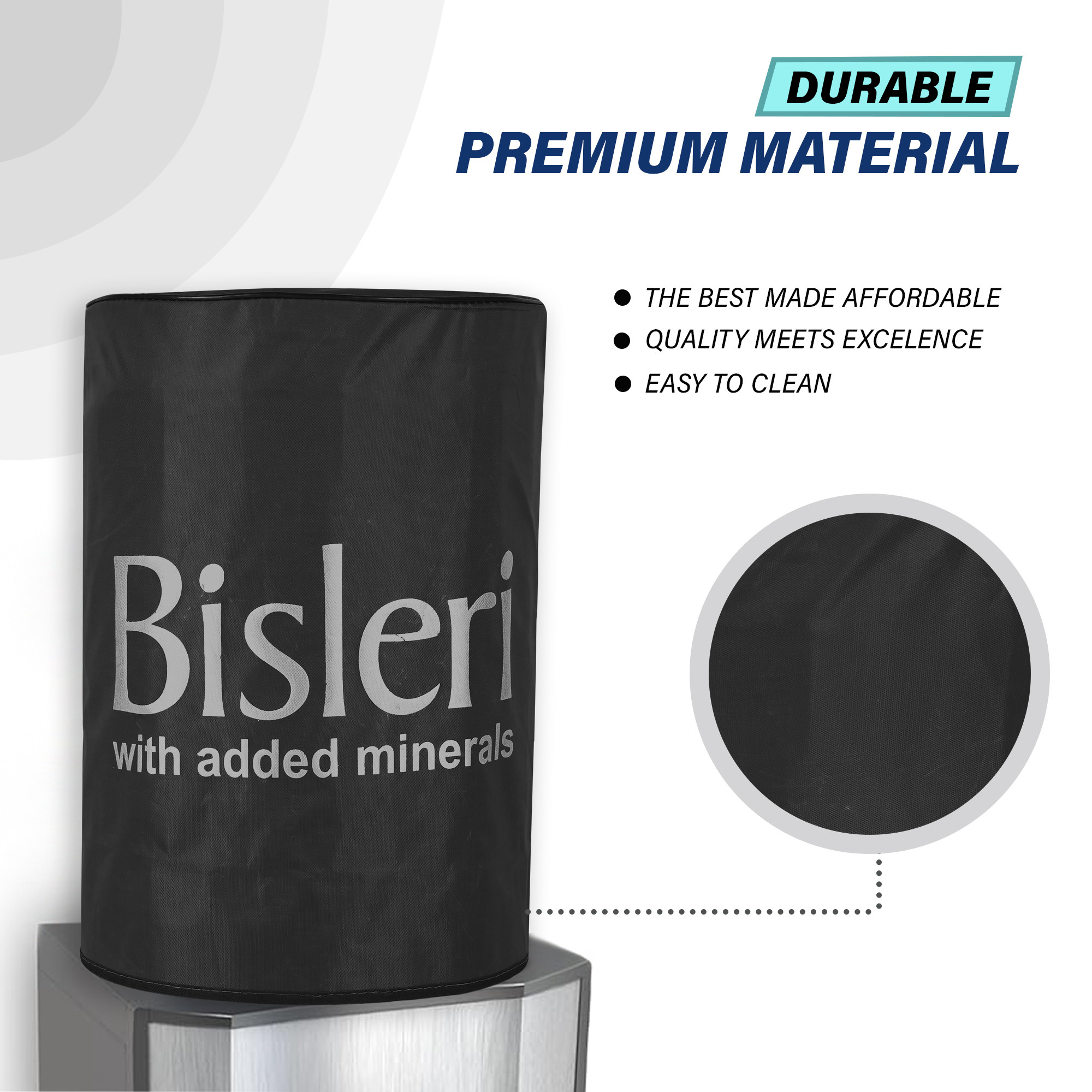 Kuber Industries Rexine  Water Camper Cover  Easy-To-Clean  Machine Washable Dispenser Bottle Cover - Ideal for Home Office Hospital  Outdoor Use  Black