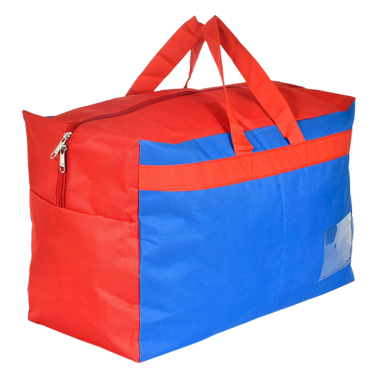 Kuber Industries Rexine Foldable Travel Duffle Bag, Storage Bag, Wardrobe organizer For Traveling (Blue) 54KM4218