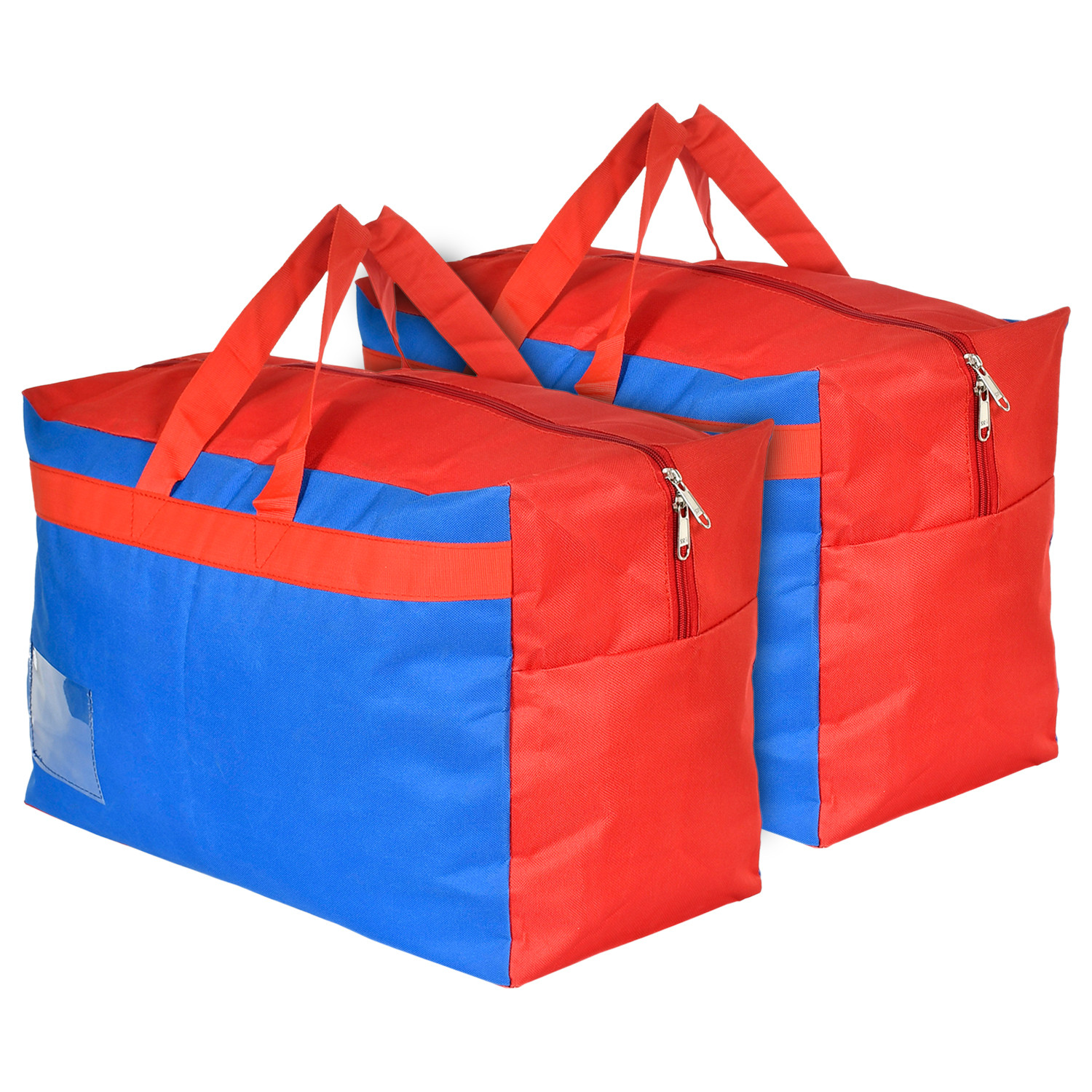 Kuber Industries Rexine Foldable Travel Duffle Bag, Storage Bag, Wardrobe organizer For Traveling (Blue) 54KM4218