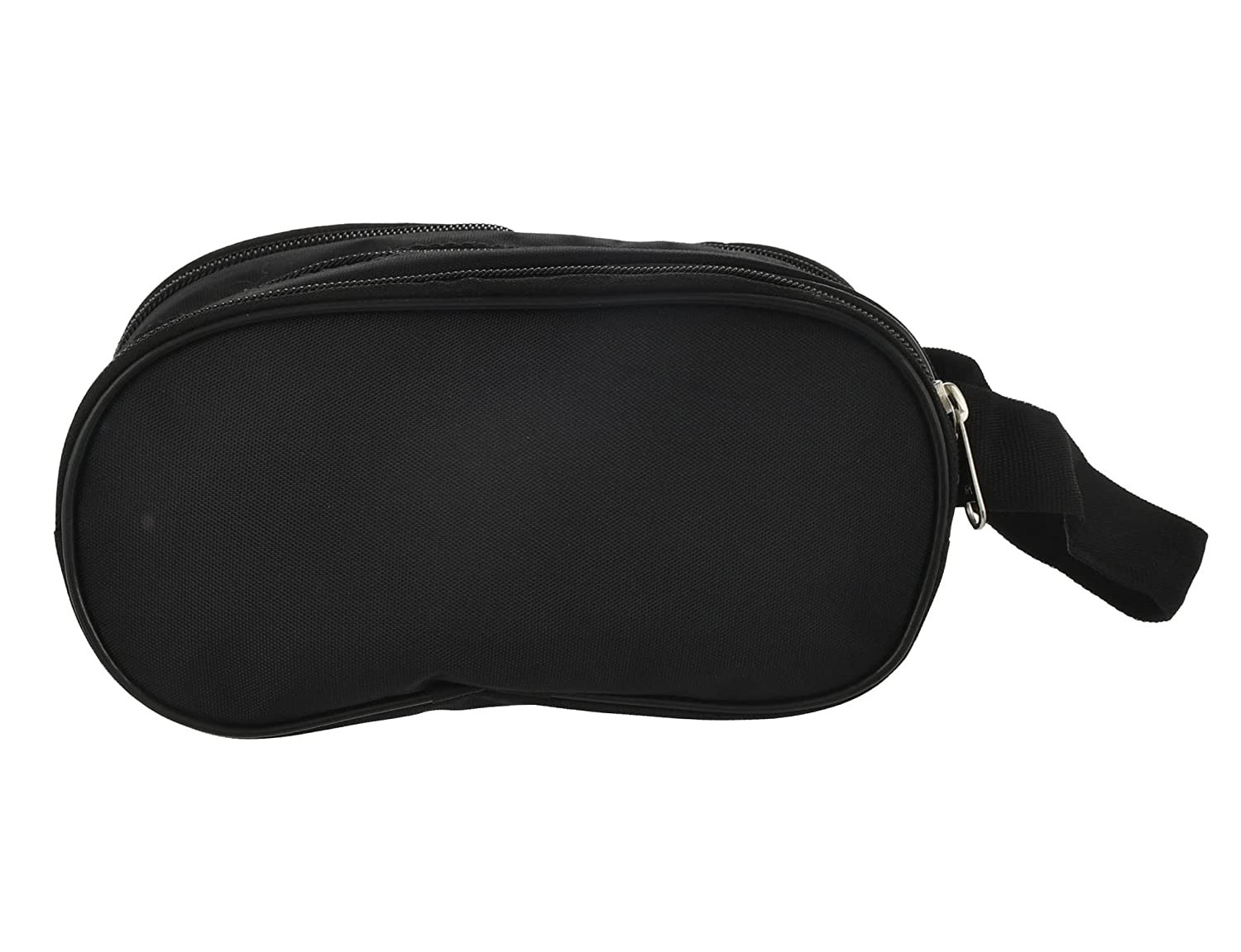 Kuber Industries Rexine Lightweight Travel Toiletry Bag Shaving Kit With Carrying Strap (Black) 54KM4281