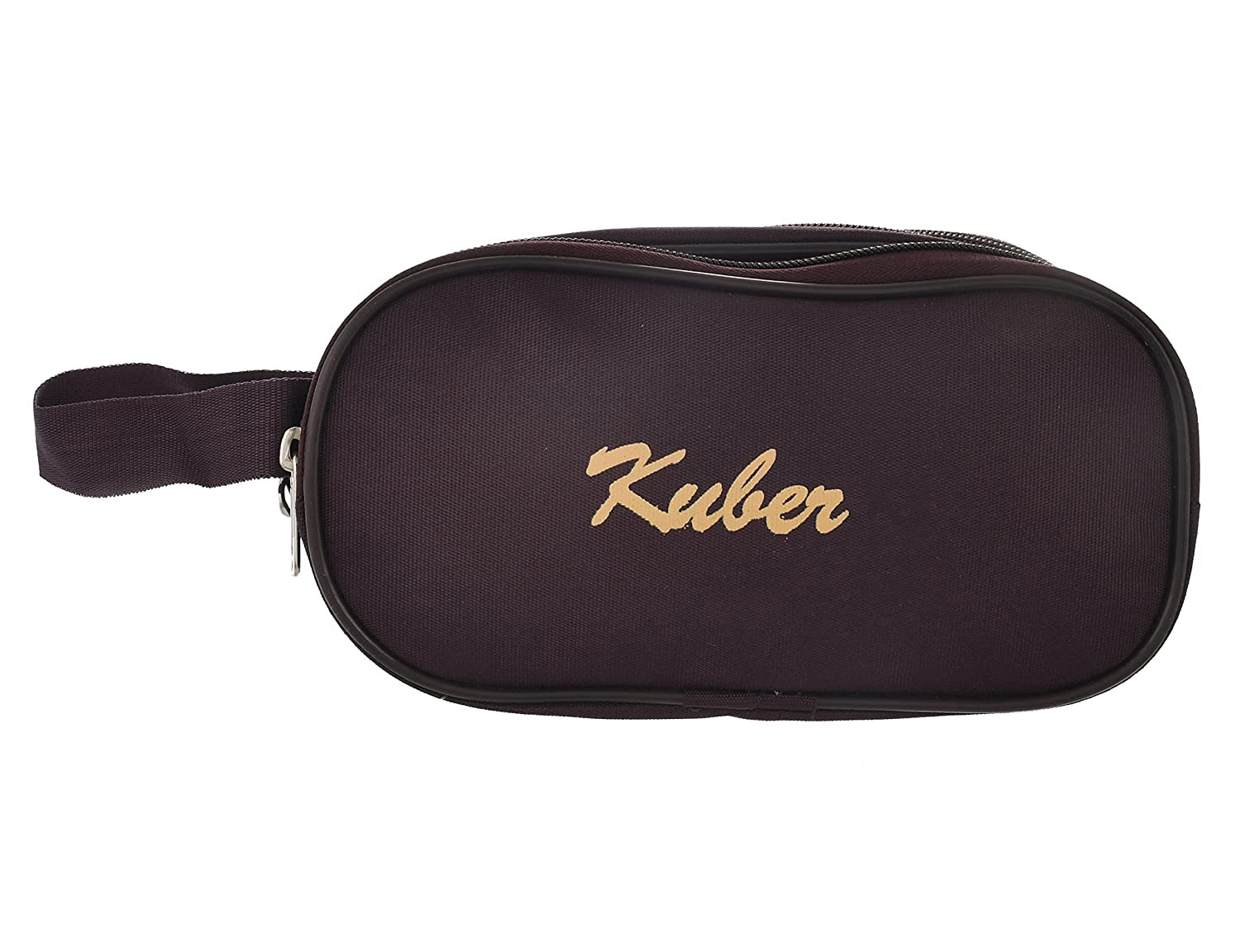 Kuber Industries Rexine Lightweight Travel Toiletry Bag Shaving Kit With Carrying Strap (Wine) 54KM4279