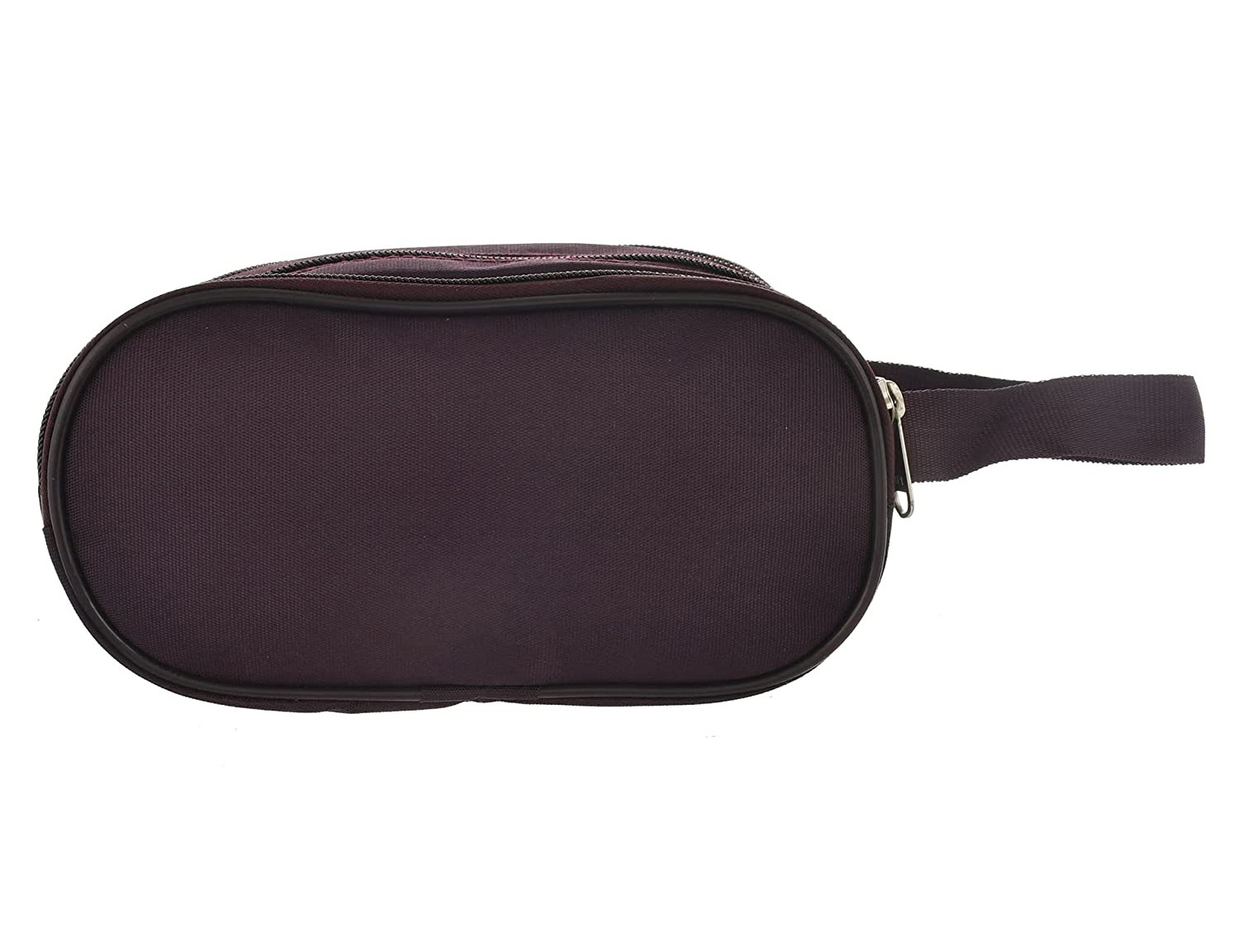Kuber Industries Rexine Lightweight Travel Toiletry Bag Shaving Kit With Carrying Strap (Wine) 54KM4279