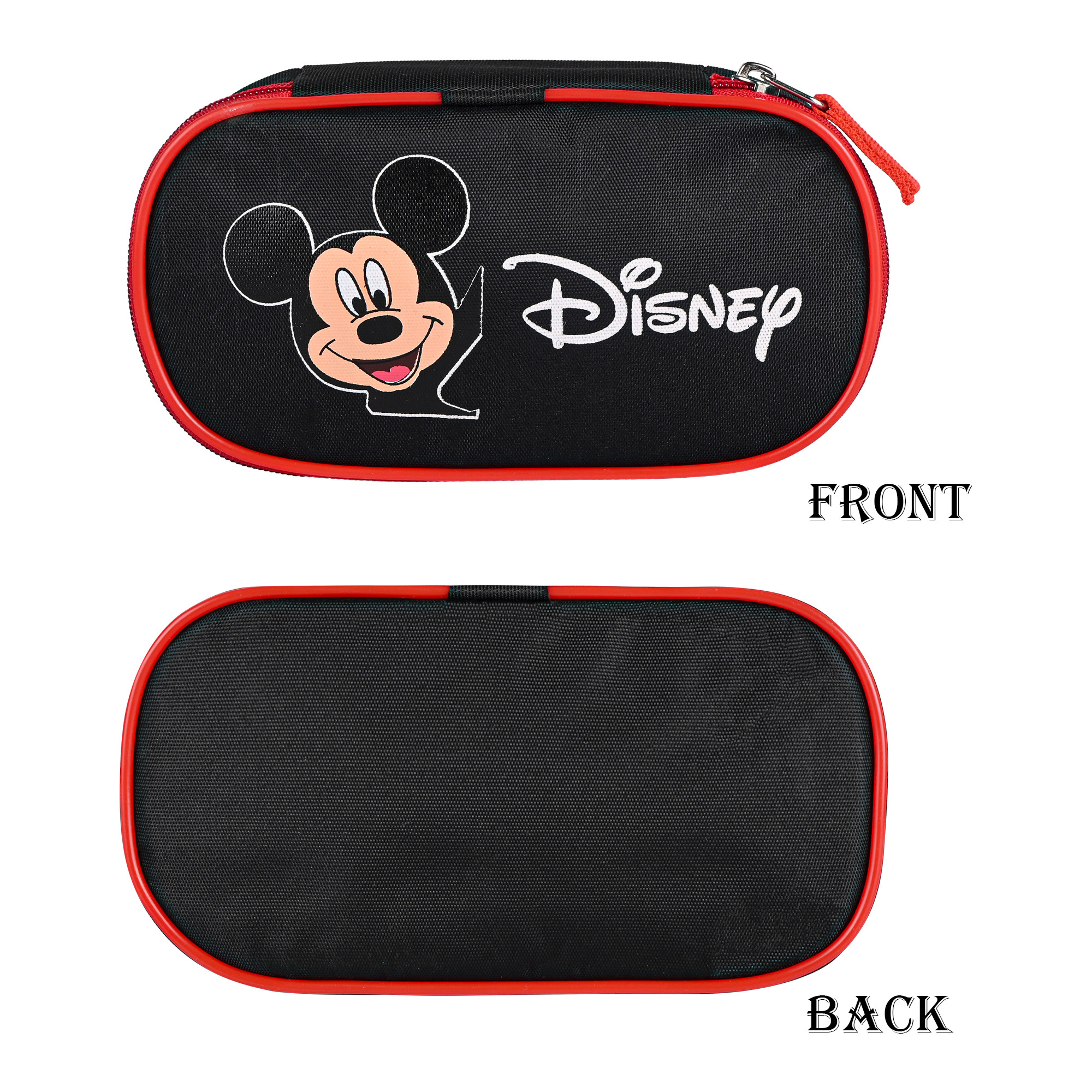 Kuber Industries Rexine Lunch Box Bags for Men with Zip  Lightweight  Easy To Clean Food  Lunch Bag for Office School  College  Disney Print - Black